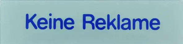 Conacord Klebeschild "Keine Reklame"