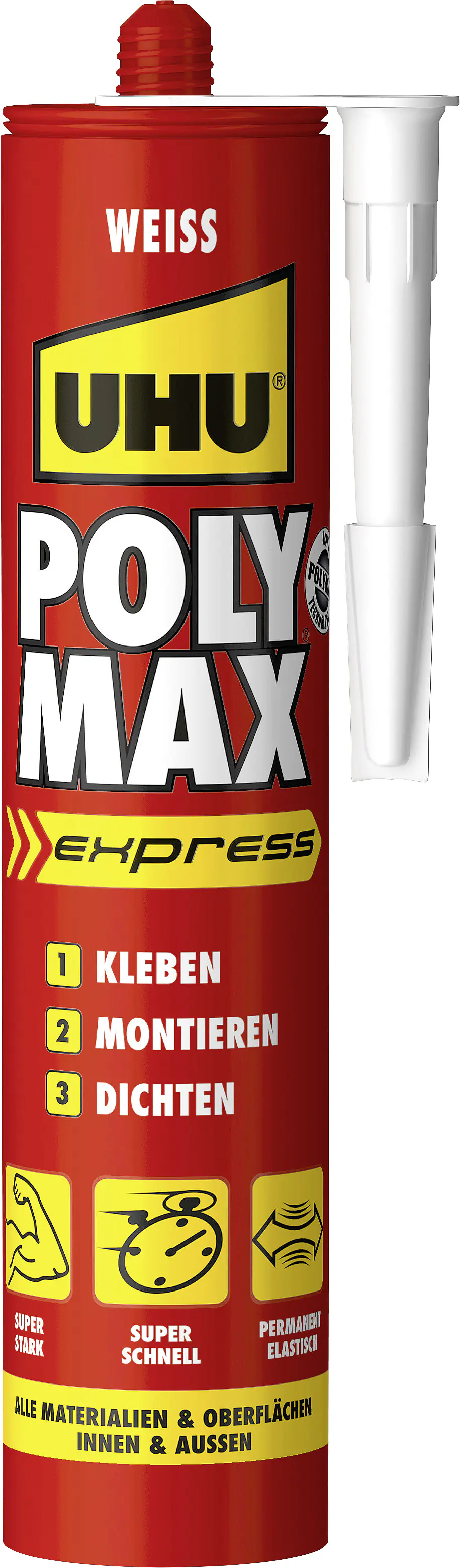 UHU Poly Max Montagekleber Power weiß 425g weiß, Kartusche, 425g UHU Poly Max Montagekleber Power weiß 425g weiß, Kartusche, 425g