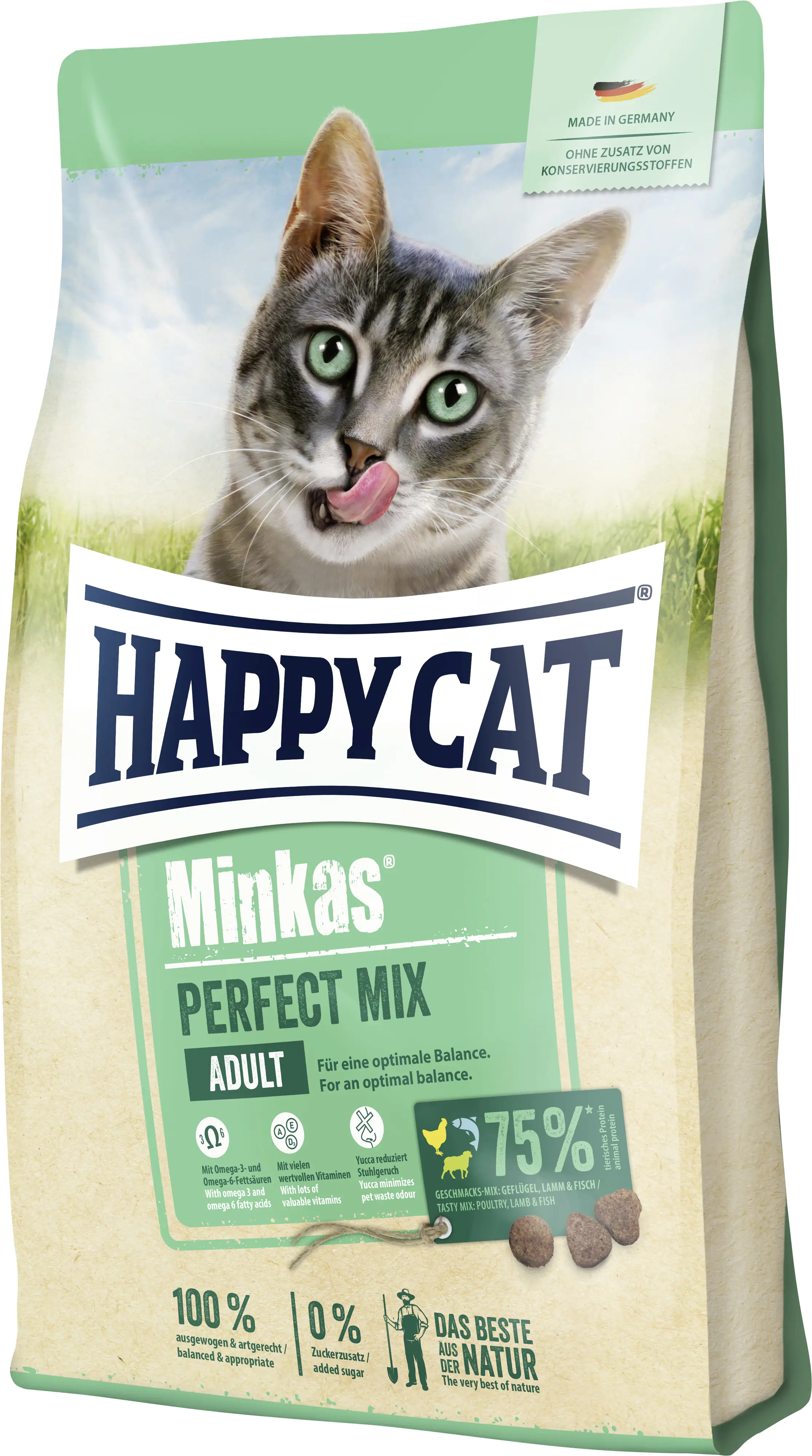 HappyCat Katzenfutter Minkas Perfect Mix Geflügel 1,5 kg