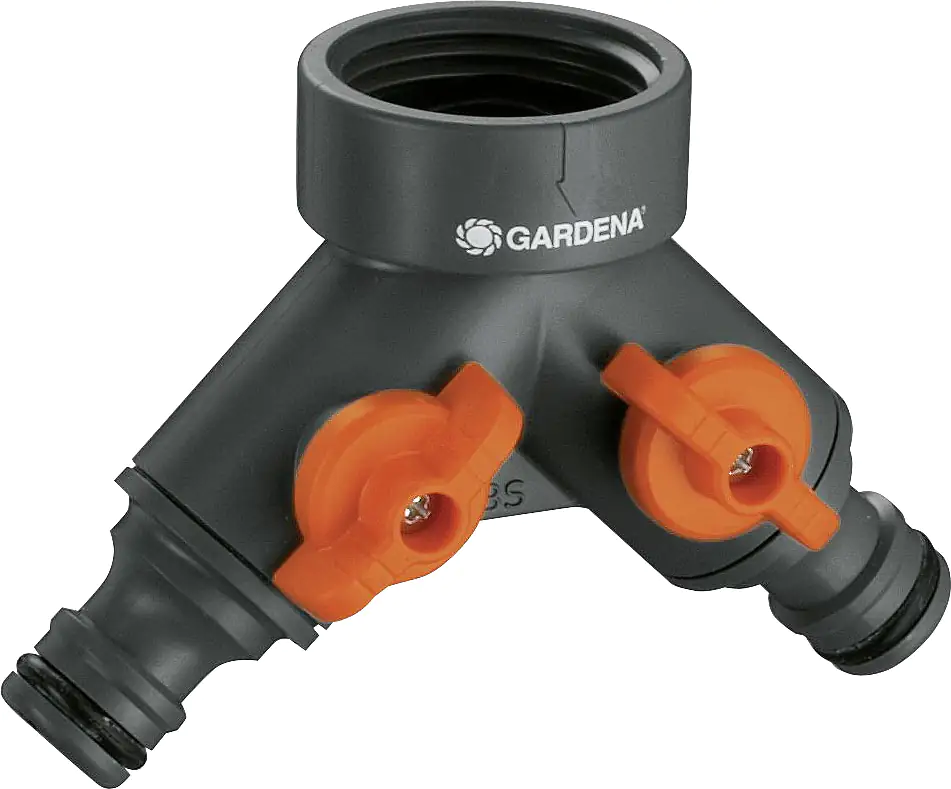Gardena 2-Wege-Ventil für 1/2" Wasserhahn mit 3/4" Gewinde
