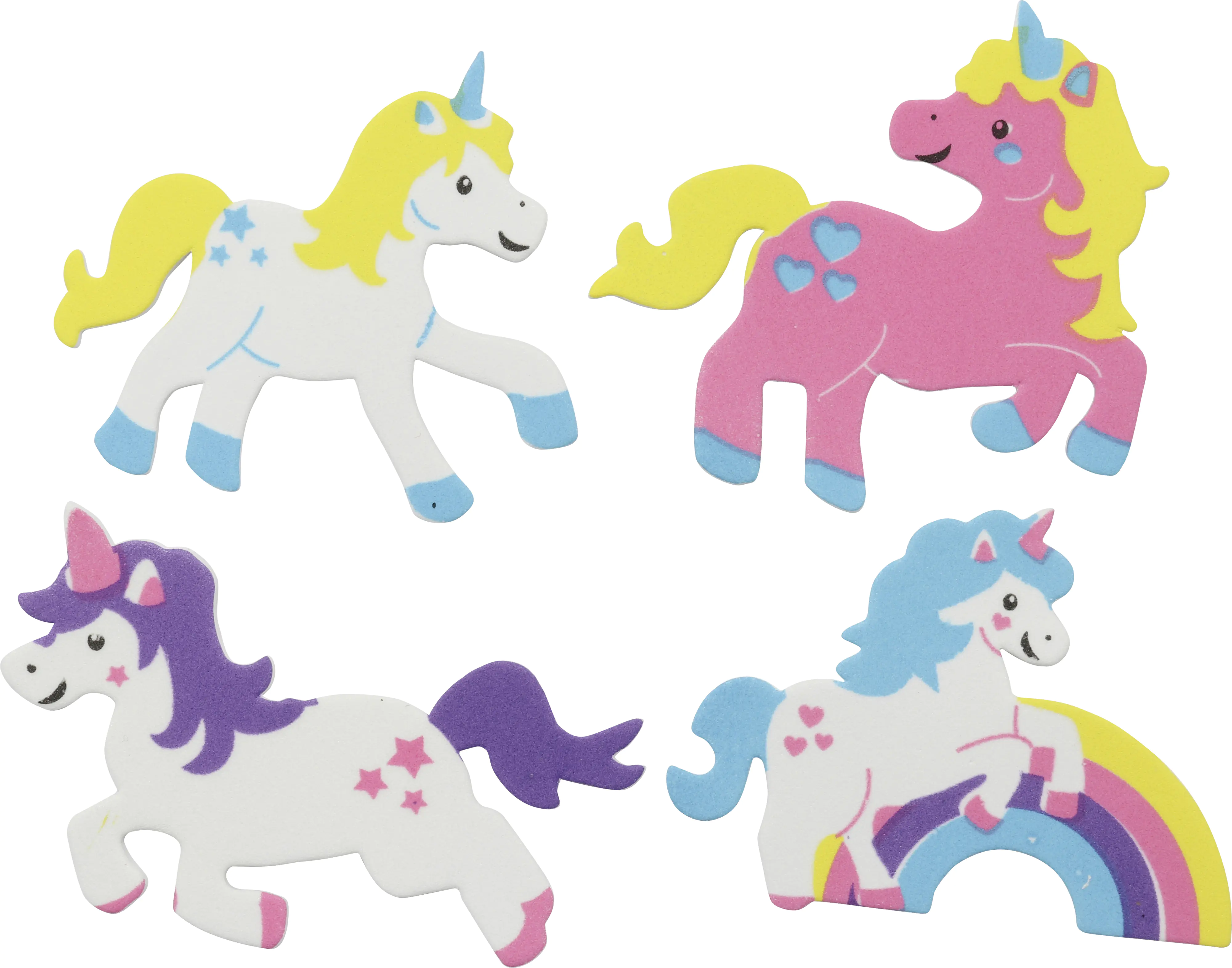 Glorex Moosgummi Sticker Einhorn selbstklebend , 28 Stück