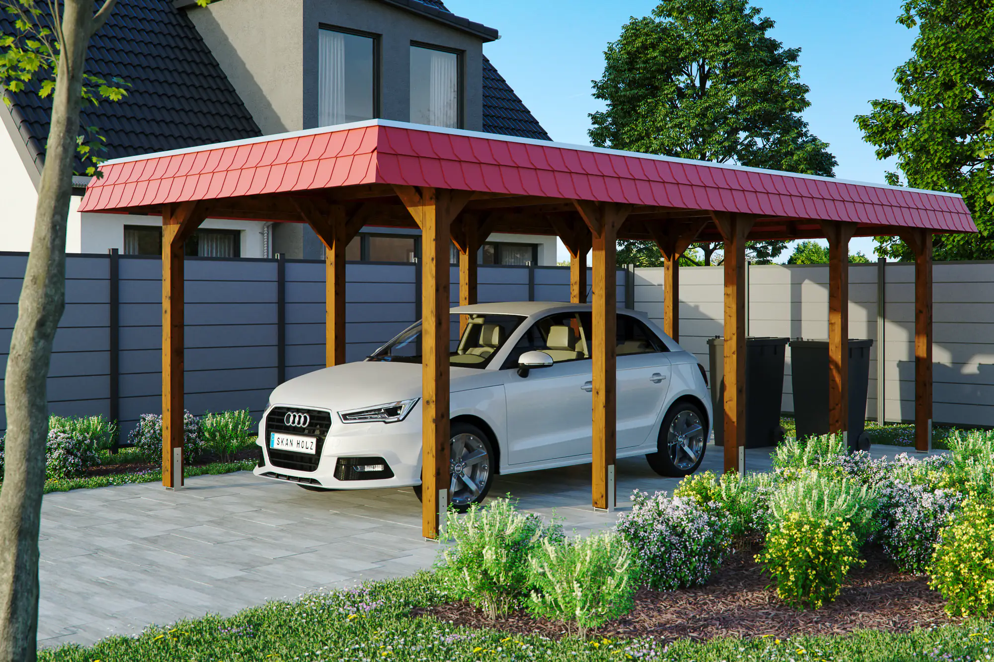 SKAN HOLZ Carport Spreewald 345 x 741 cm mit EPDM-Dach