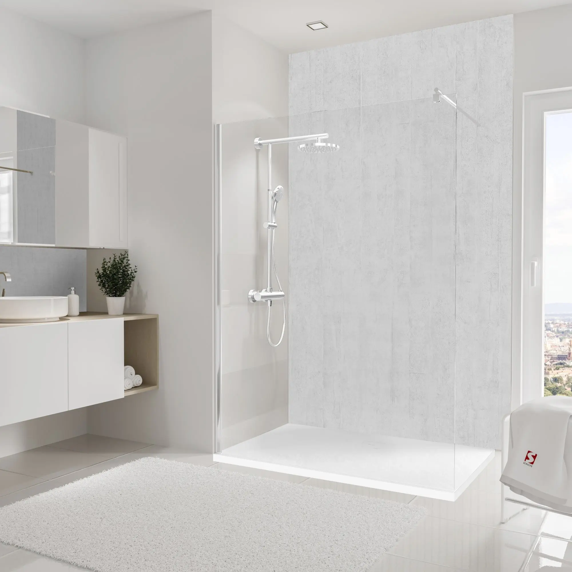 Schulte Duschrückwand DecoDesign Dekor 150 x 255 cm Stein Beton hell