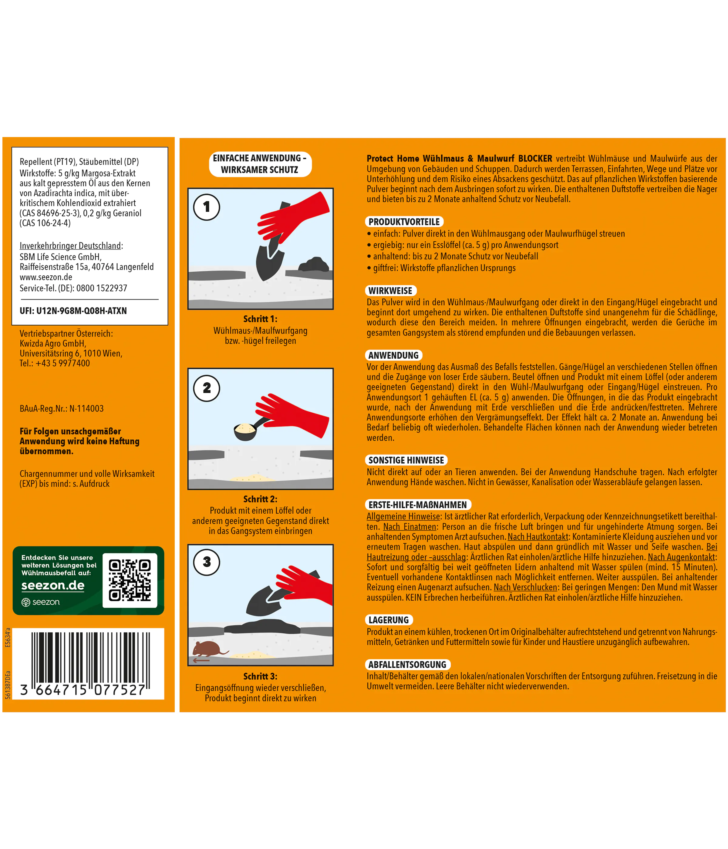 Protect Home Wühlmaus & Maulwurf Blocker 100 g