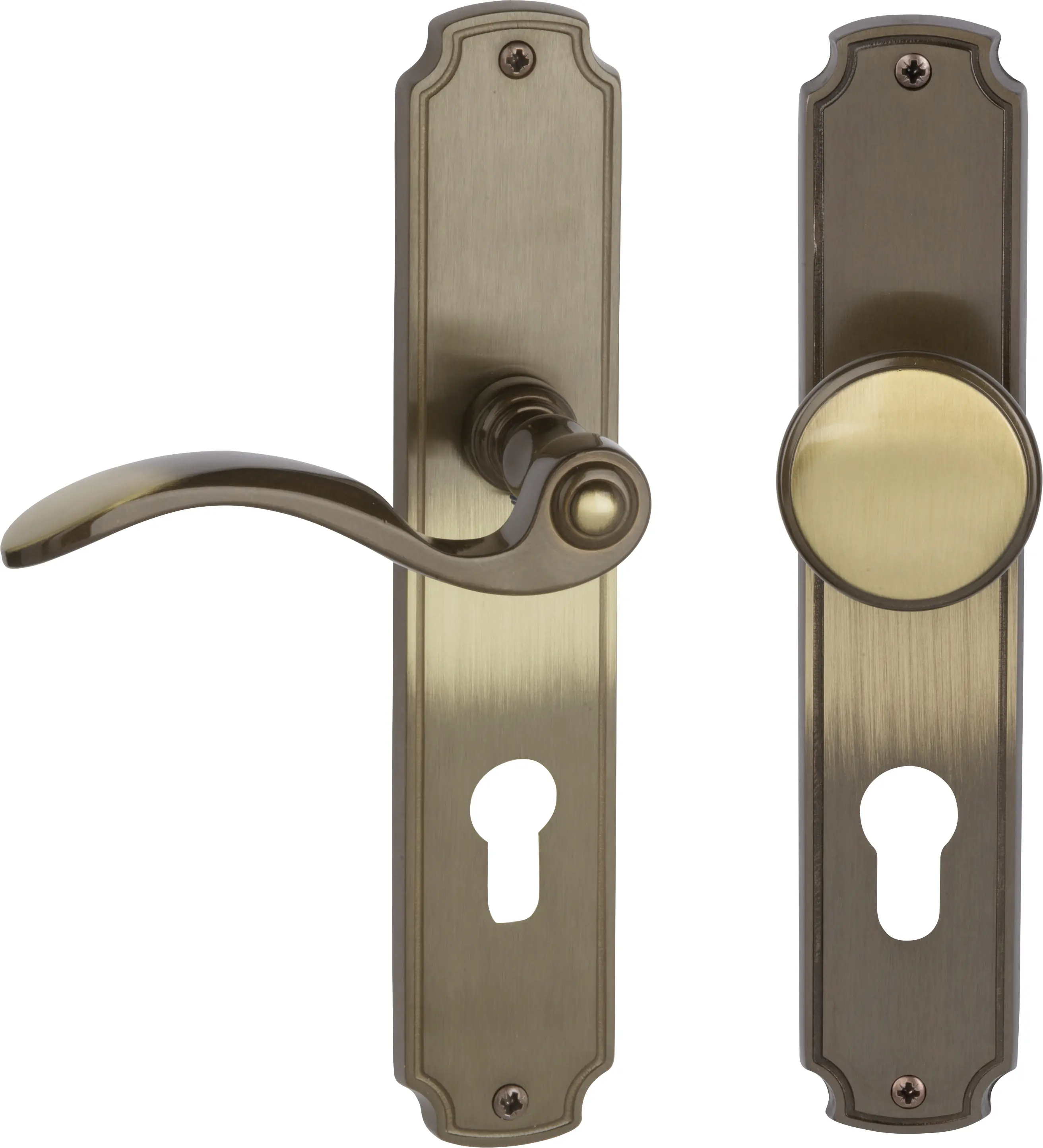 Südmetall Türgriff-Garnitur Langschild Rebeca PZ Messing brüniert bronze Drücker rechts 220 x 43 mm