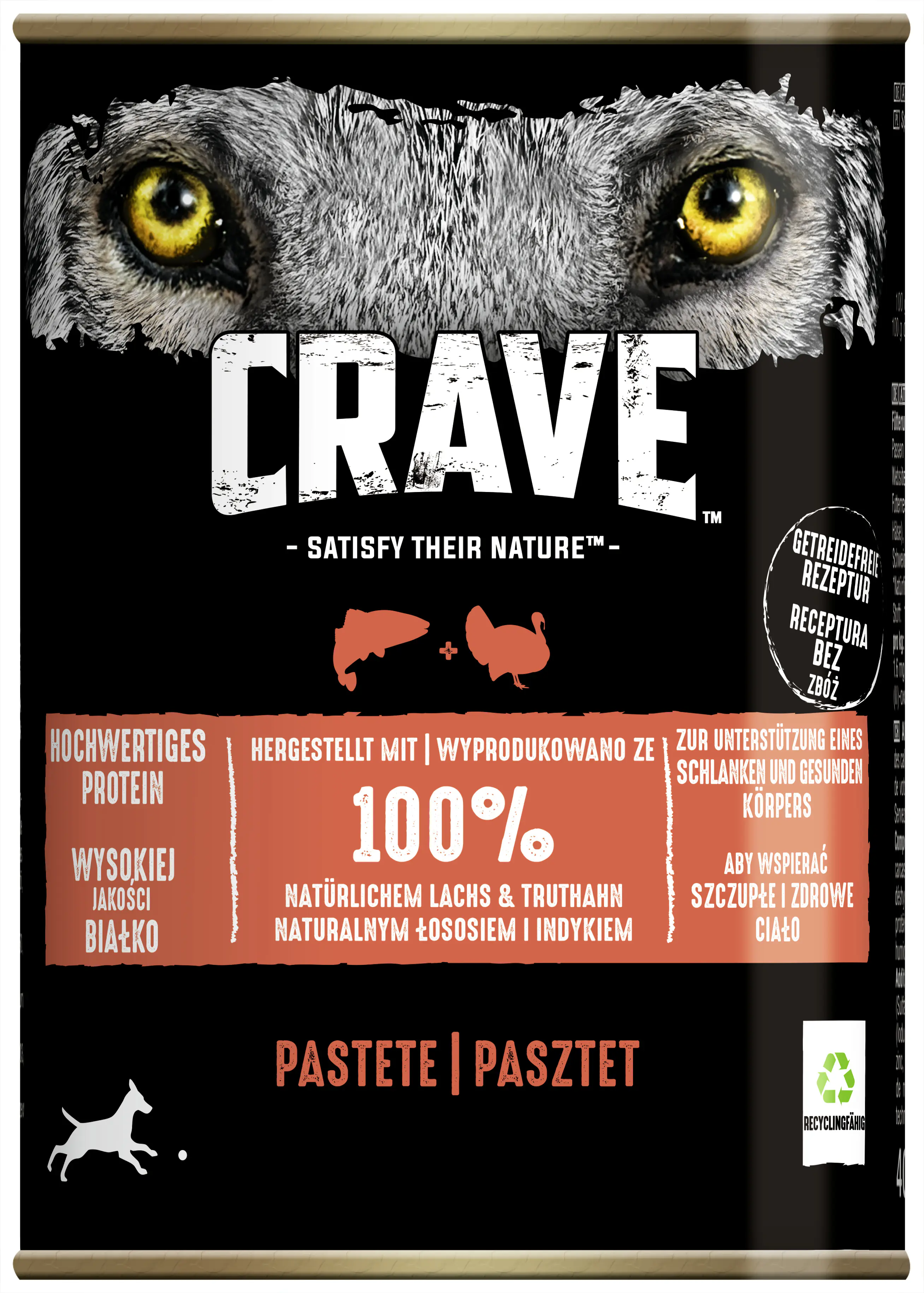 Crave Pastete Hundenassfutter Adult 400 g Lachs & Truthahn
