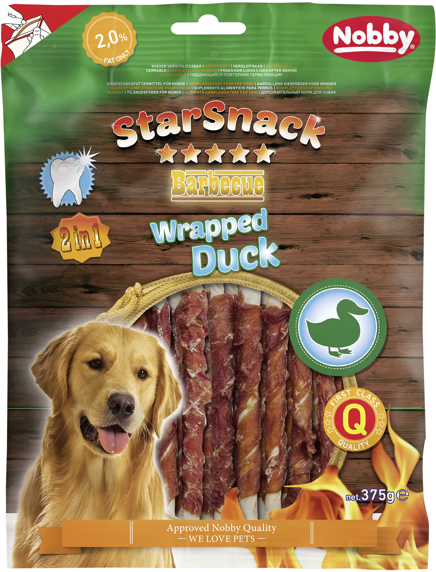 Nobby StarSnack Barbecue Wrapped Duck 375 g