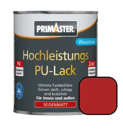 Primaster PU-Lack RAL 3000 750 ml feuerrot seidenmatt