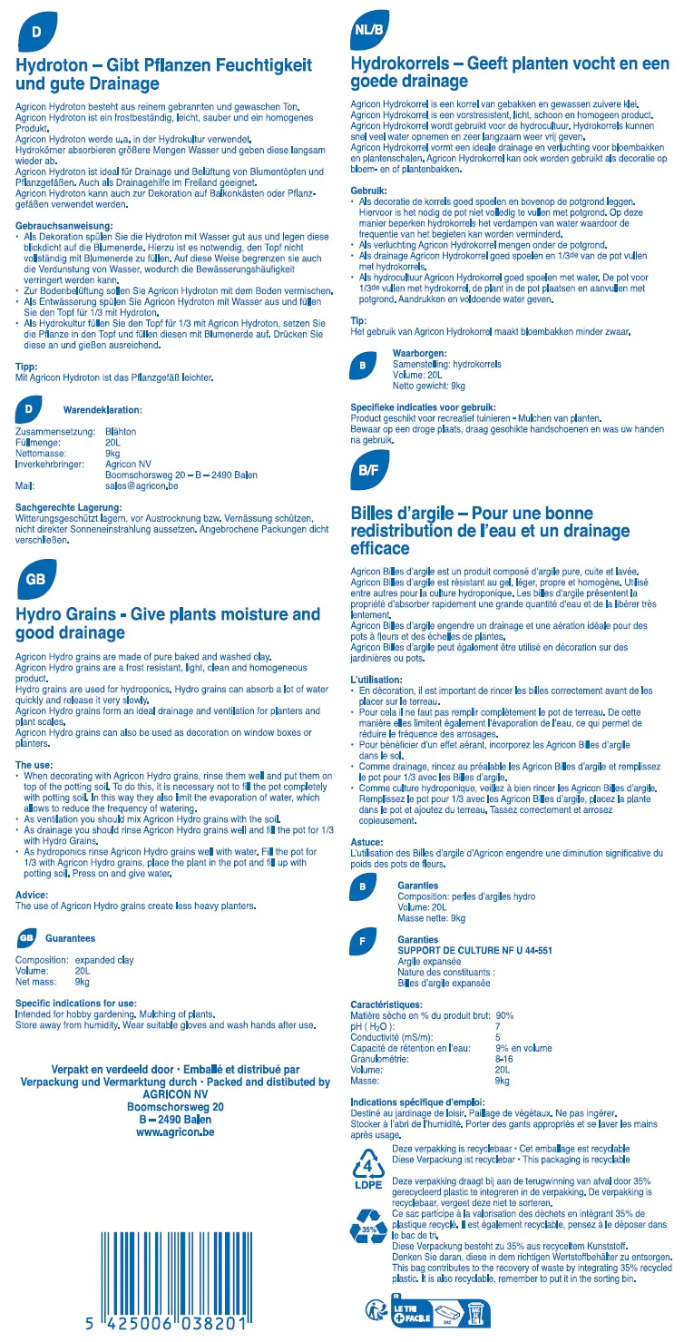 Agricon Hydro Blähton 20 l Agricon Hydro Blähton 20 l