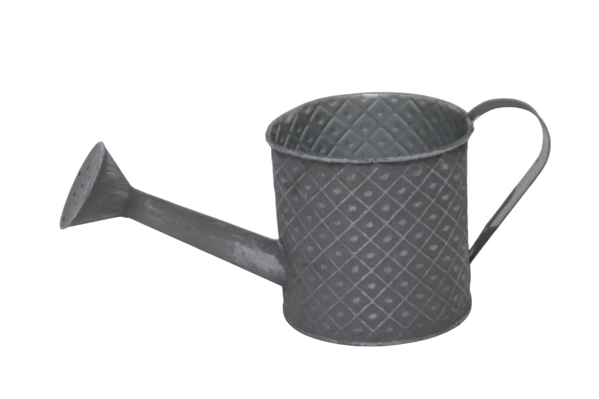 Pflanzgefäß Gießkanne S Zink Polyresin grau