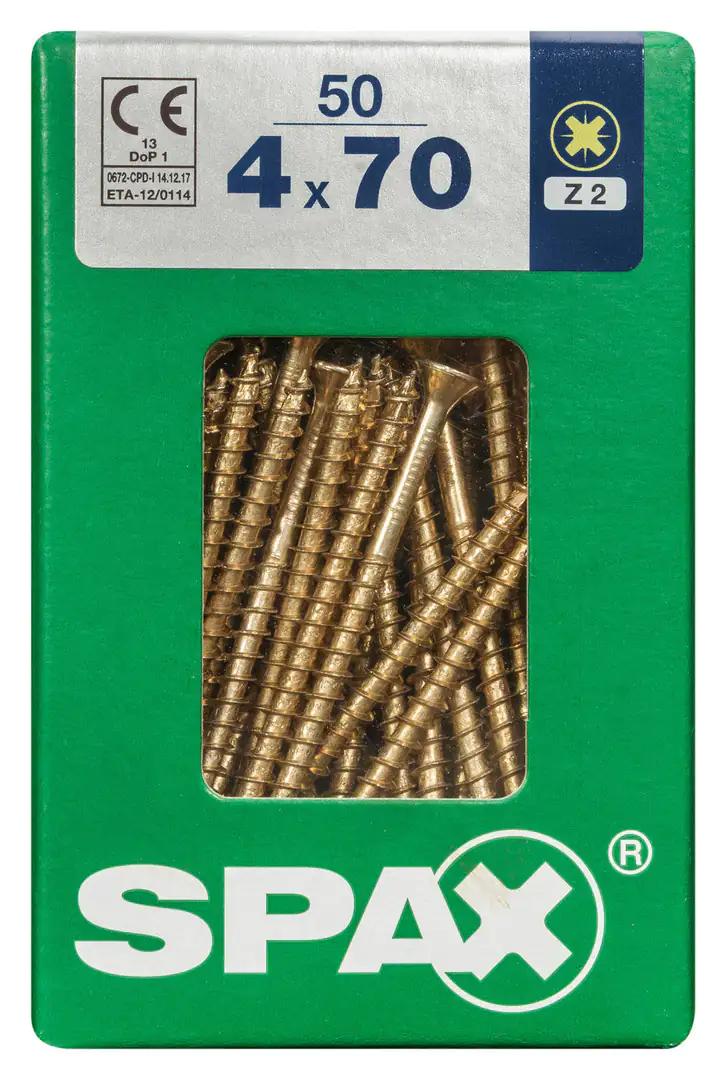 Spax Universalschrauben 4.0 x 70 mm PZ 2 - 50 Stk.