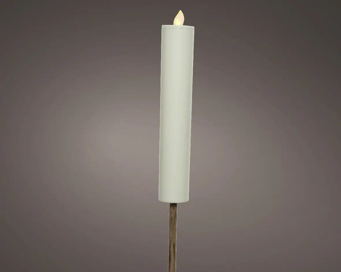 8720194567937 Kaemingk Solar Stabkerze Ø 4 x 90 cm weiß