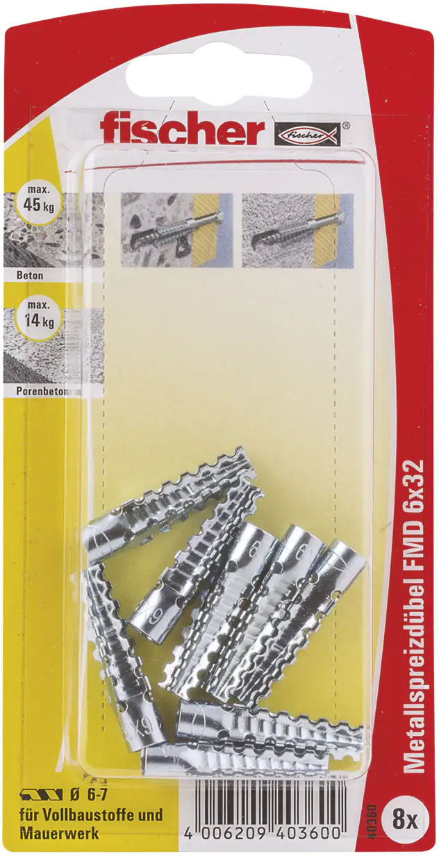 Fischer Spreizdübel FMD 6.0 x 32 mm - 8 Stück
