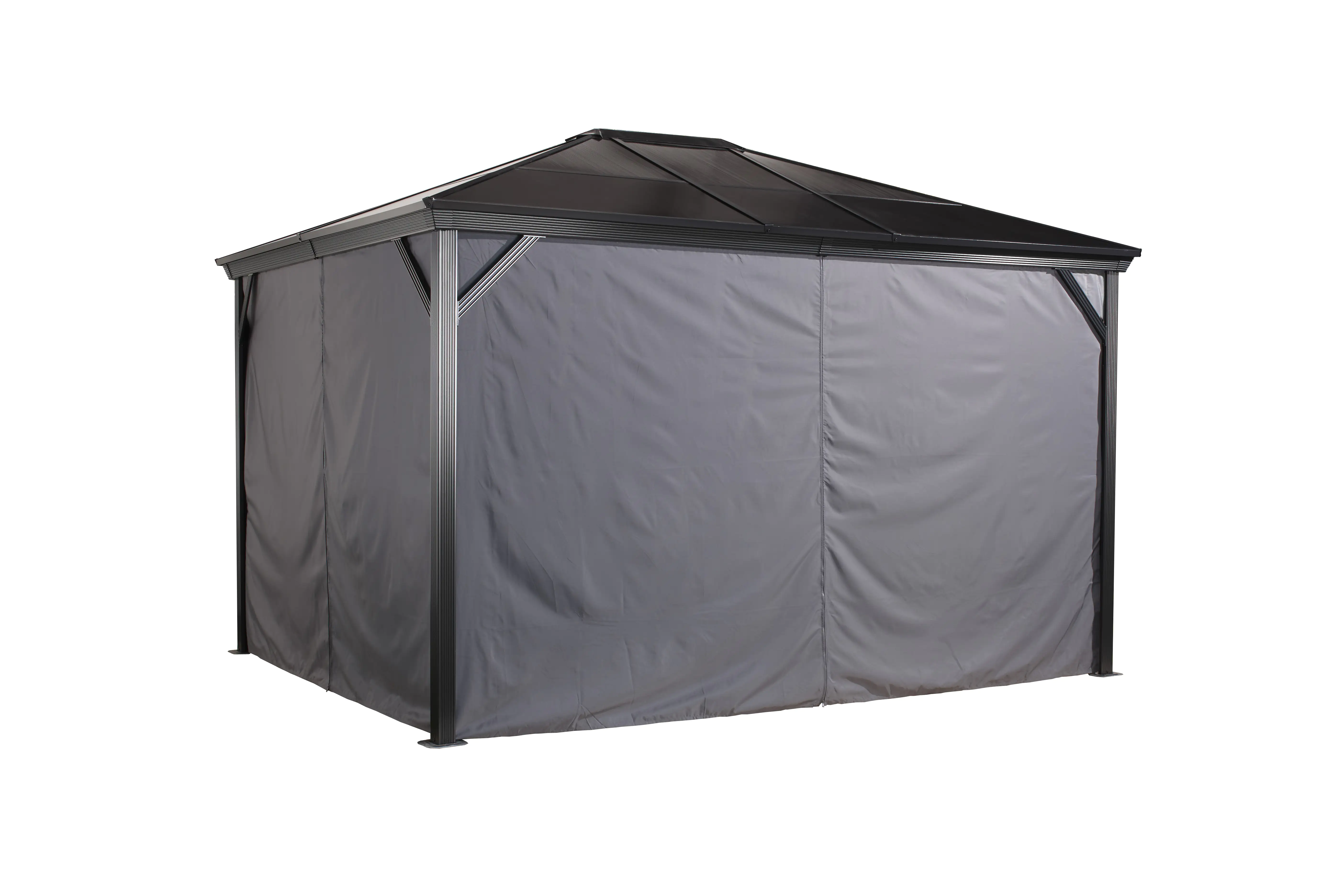 0772830166613 Sojag Vorhangset Verona 10x12 dunkelgrau, 4 Seitenteile