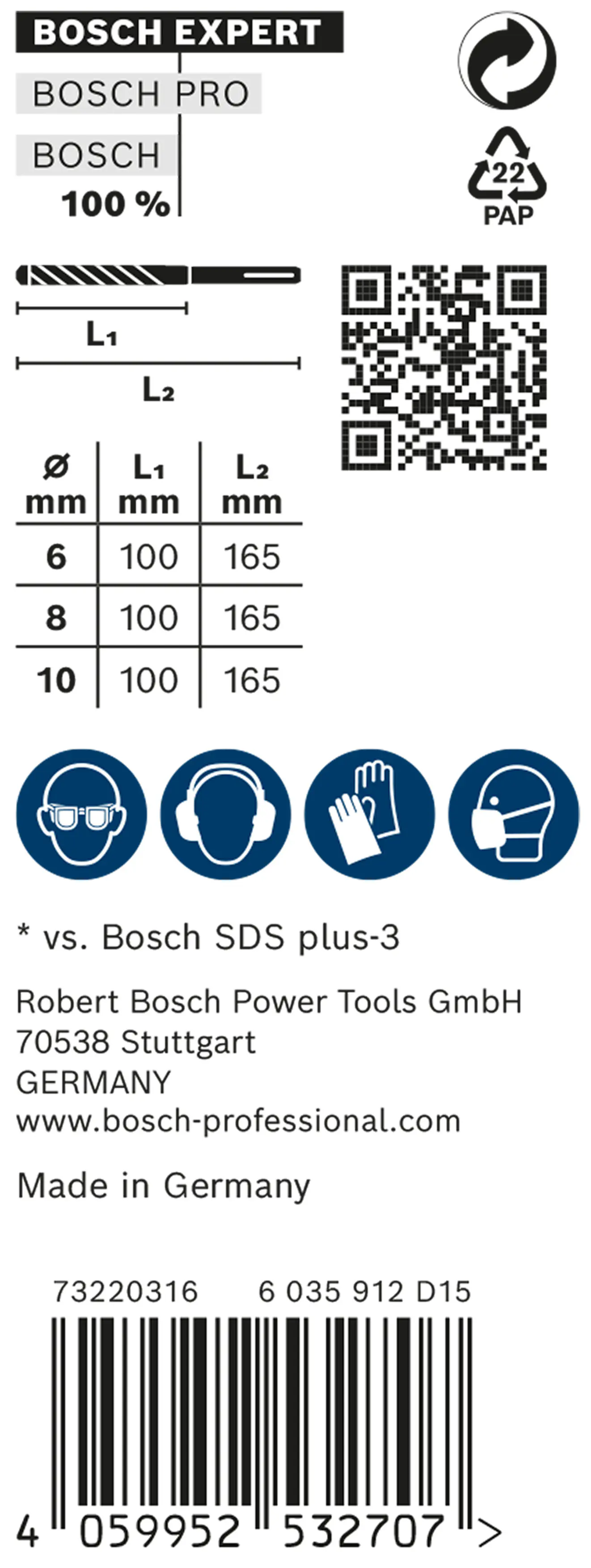 Bosch Expert SDS plus-7X Hammerbohrer-Set 3-teilig