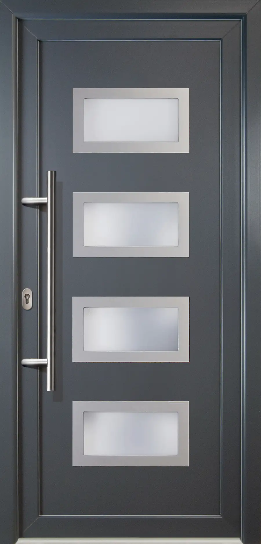 4060691162247 Meeth Haustür Signum Exclusiv PVC Modell 92 108 x 208 cm, DIN links, weiß/titan