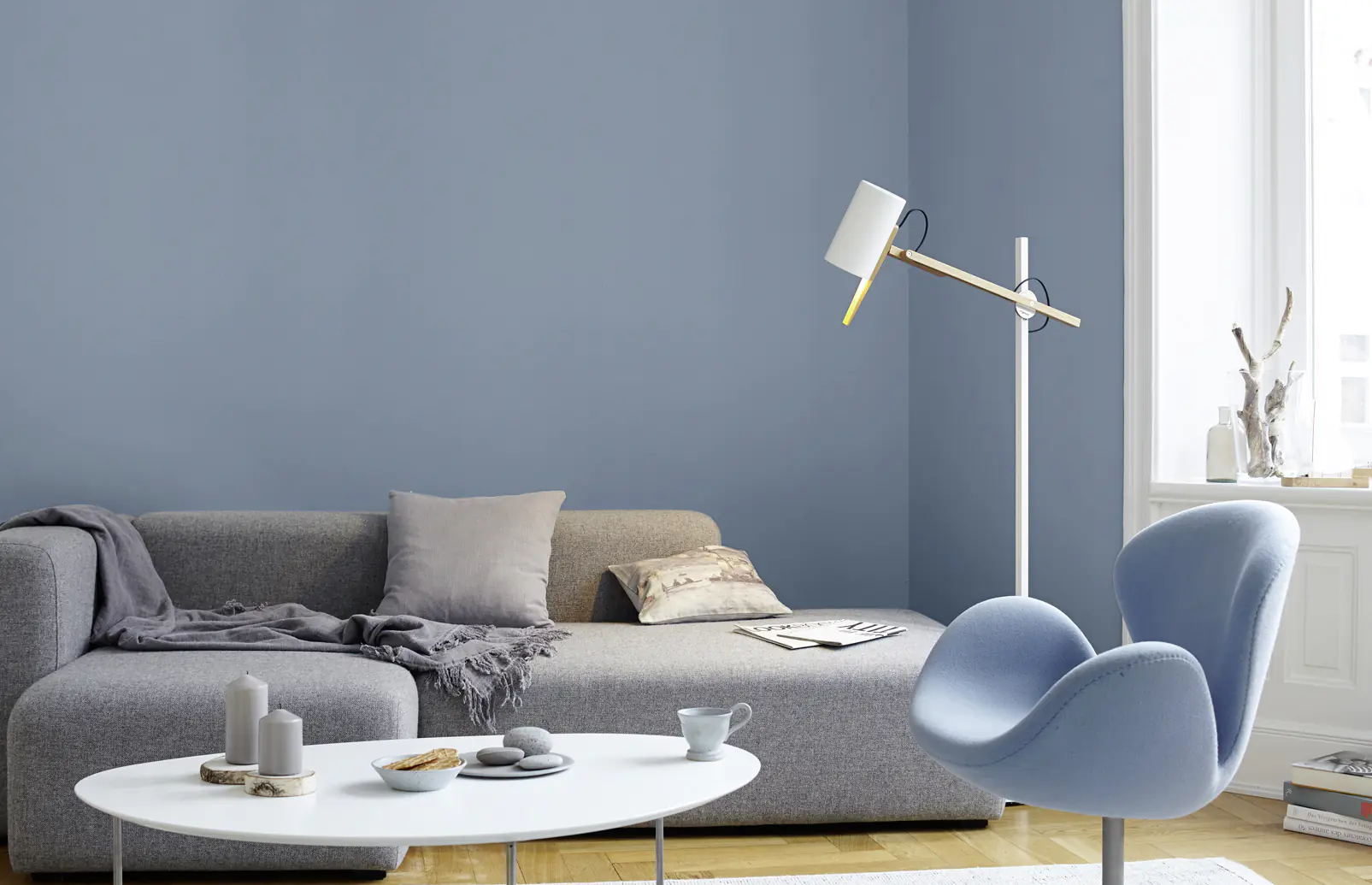 Alpina Feine Farben Wandfarbe No. 14 Ruhe des Nordens - stilles graublau 2,5 L