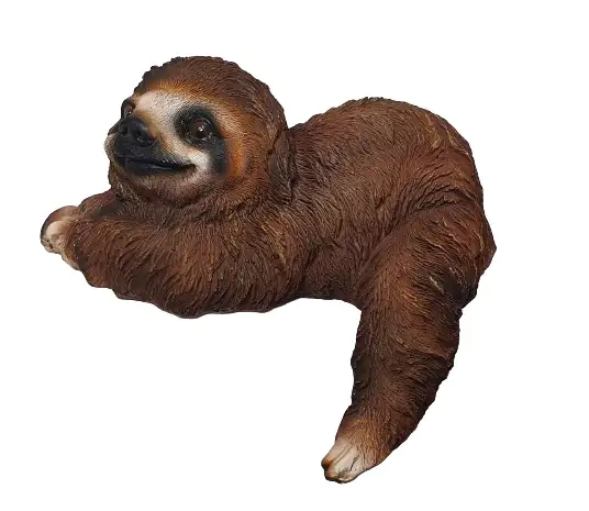 Dekofigur Faultier Kantenhocker 20 x 15,5 x 14 cm braun