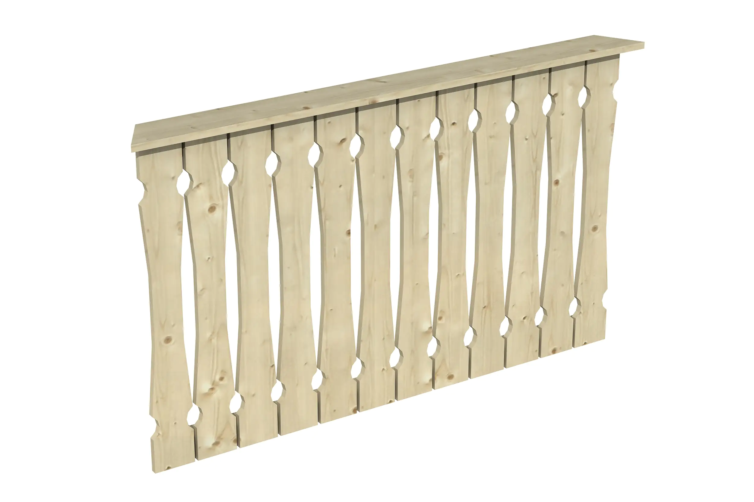 SKAN HOLZ Brüstung Balkonschalung 150 x 96 cm, Fichte, natur