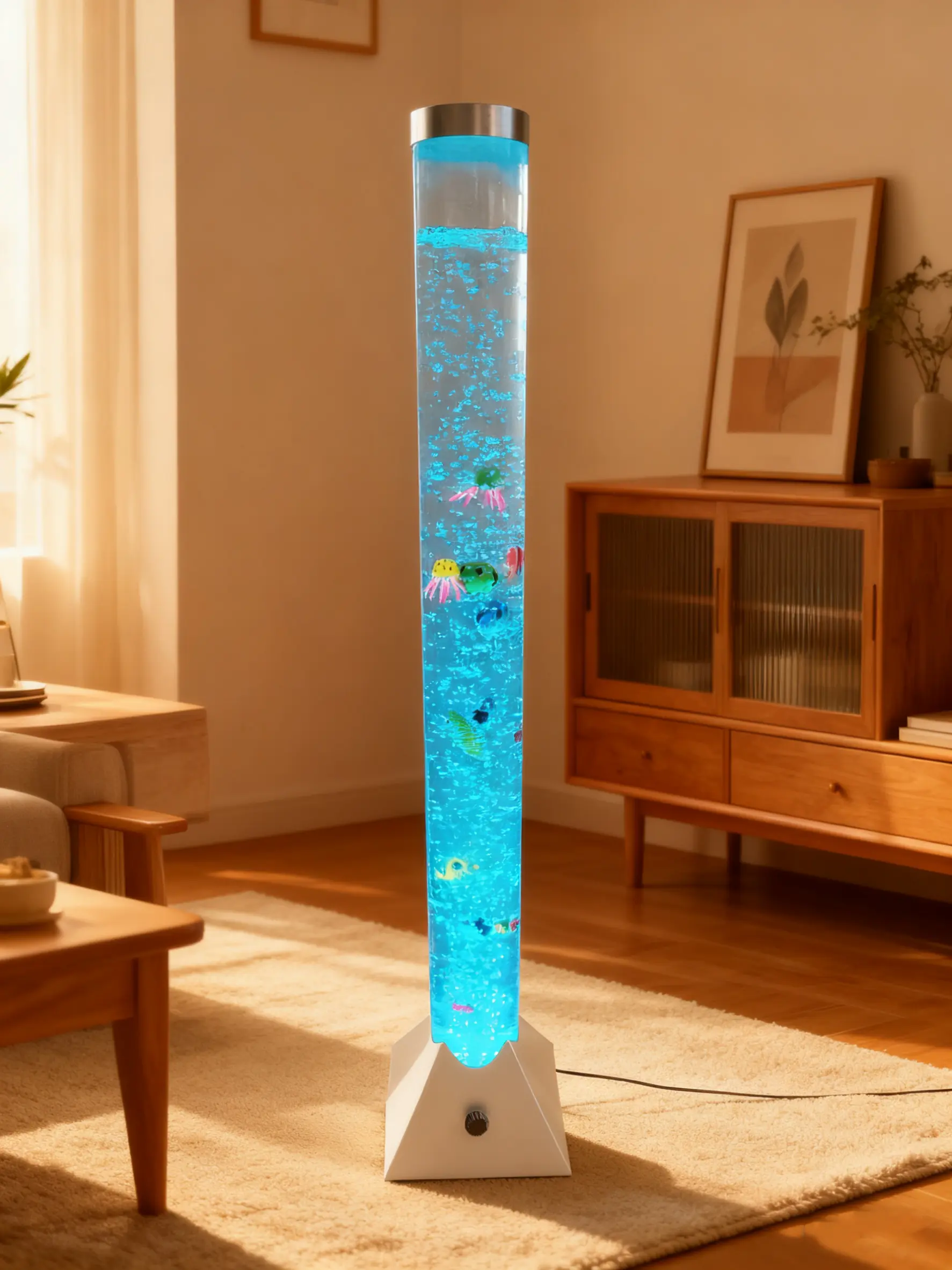 LED-Wassersäule Aquafee Ø 10,5 x 110 cm silber 