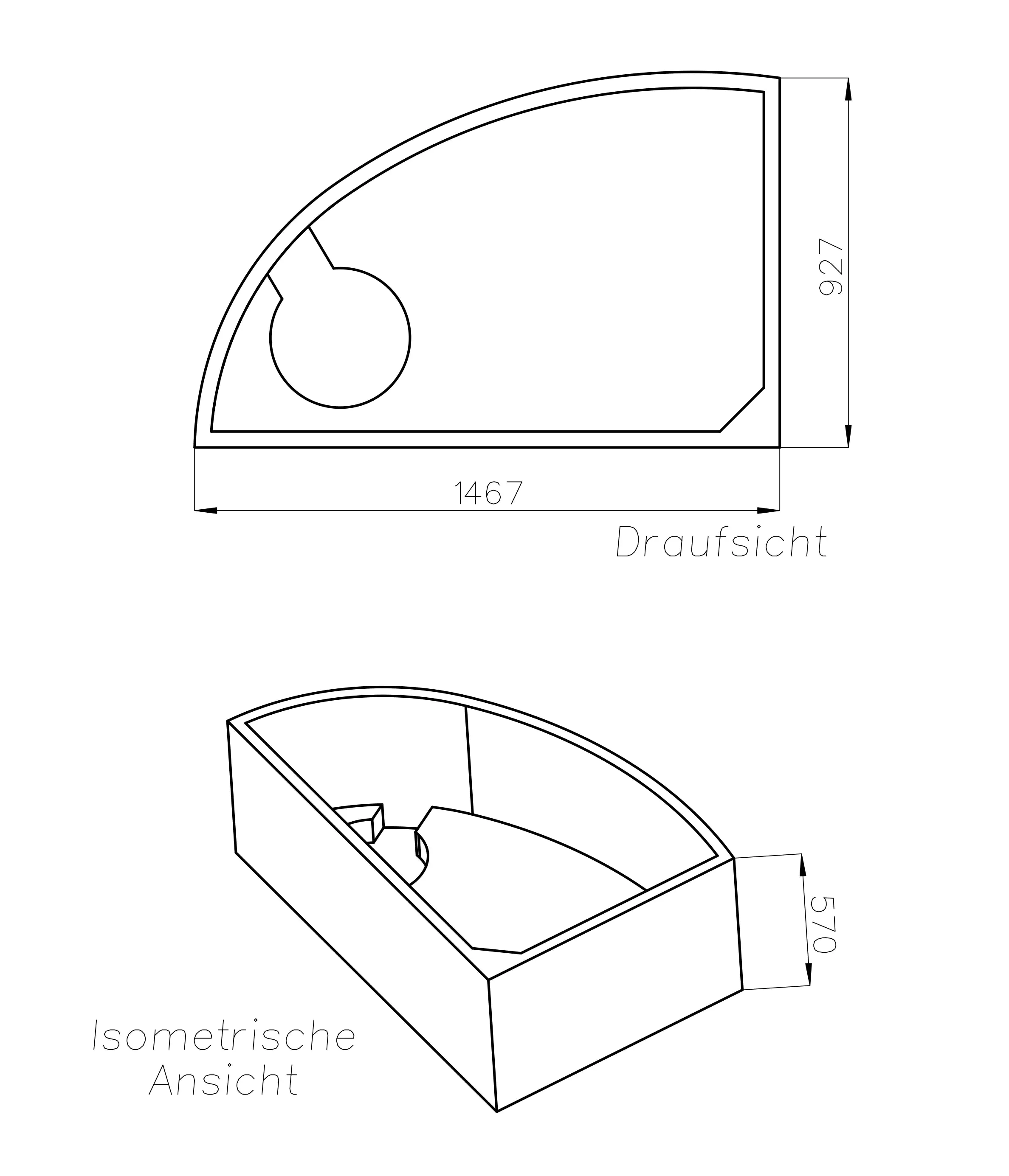 Ottofond Wannenträger Salinas 1467 x 927 mm