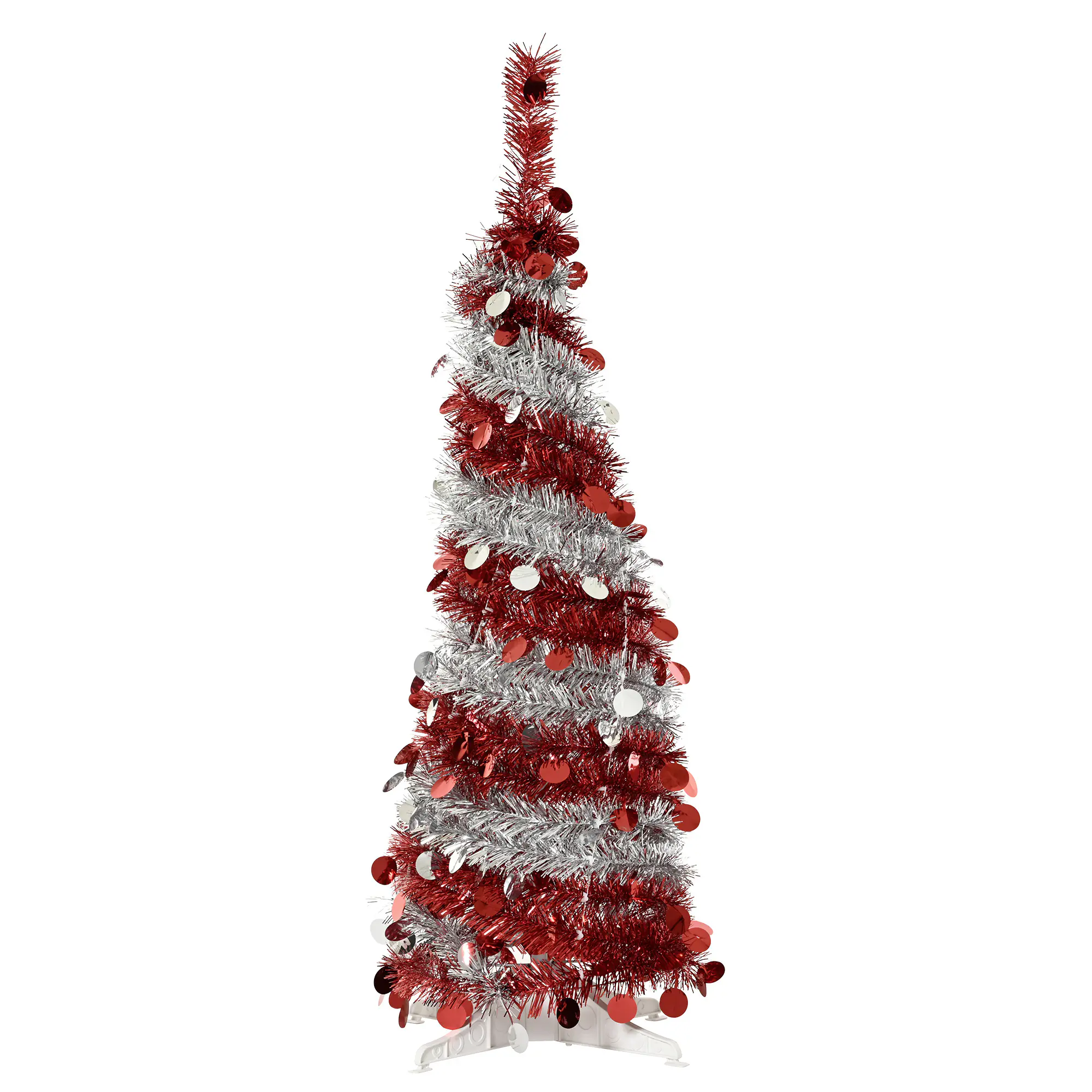 Decoris Deko-Weihnachtsbaum mit Weihnachtsschmuck Konus 150 x 32 cm rot, silber