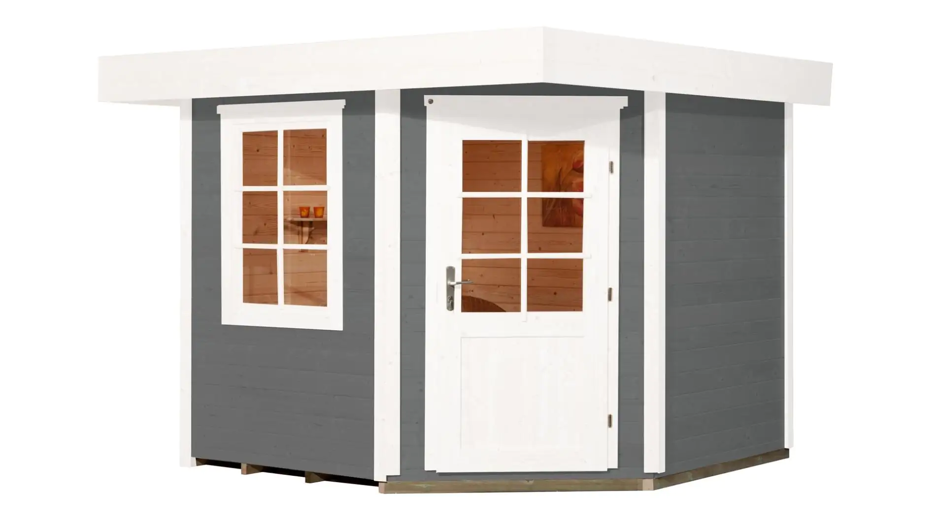 Weka Designhaus 213 298 x 298 cm grau mit Fußboden