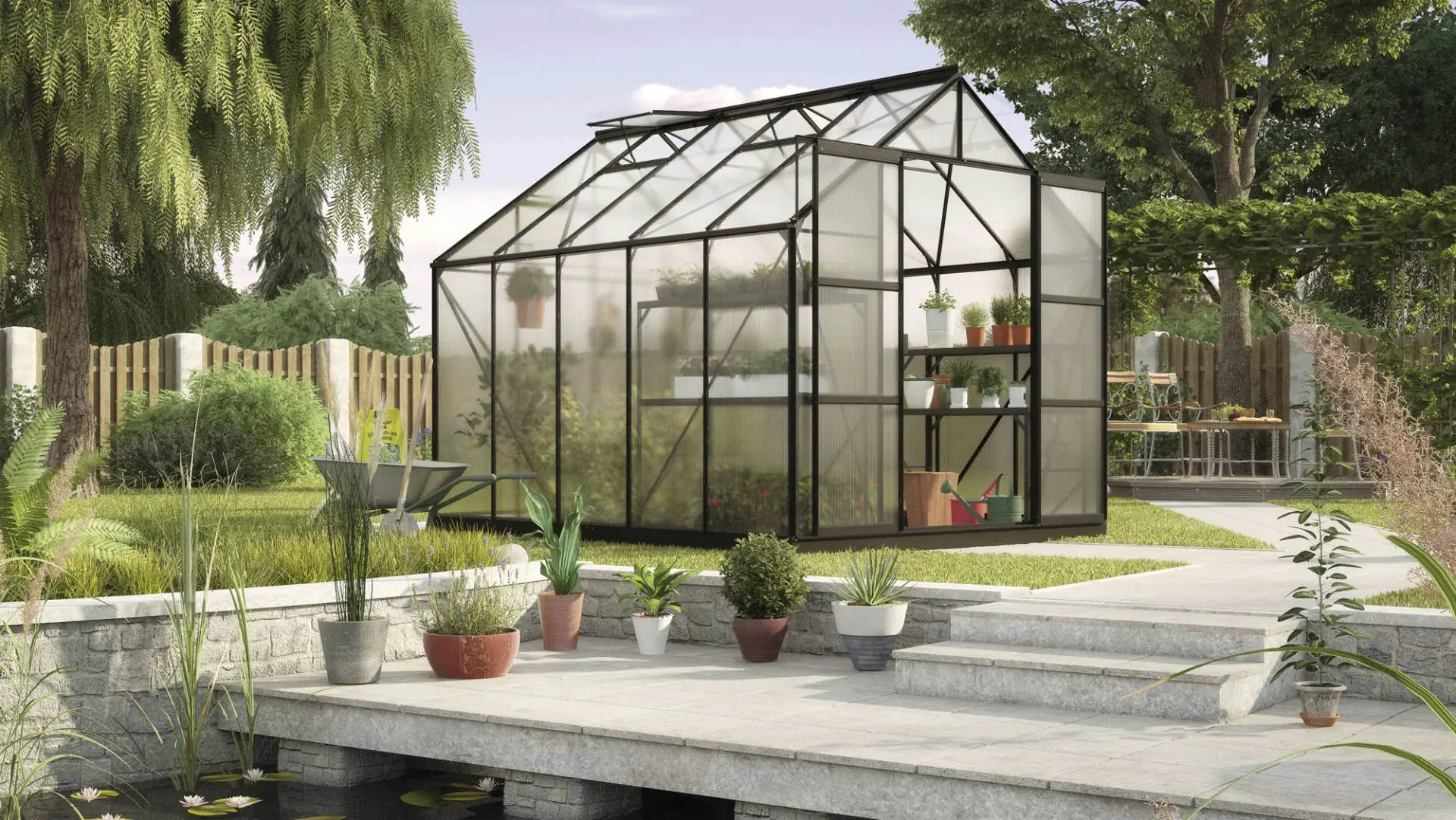 Vitavia Gewächshaus-Set Uranus 8300 HKP 4 mm schwarz 254 x 317 cm 