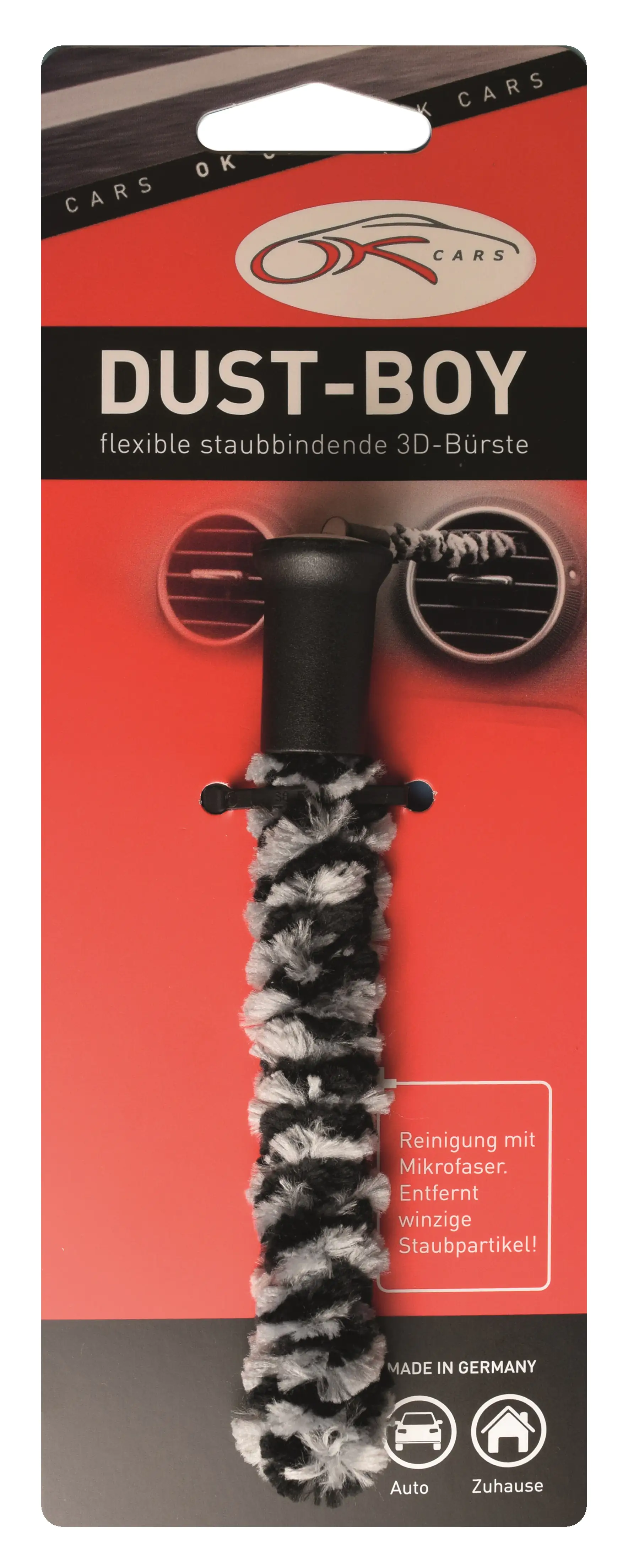OKCars Dust Boy 3D-Bürste schwarz-grau