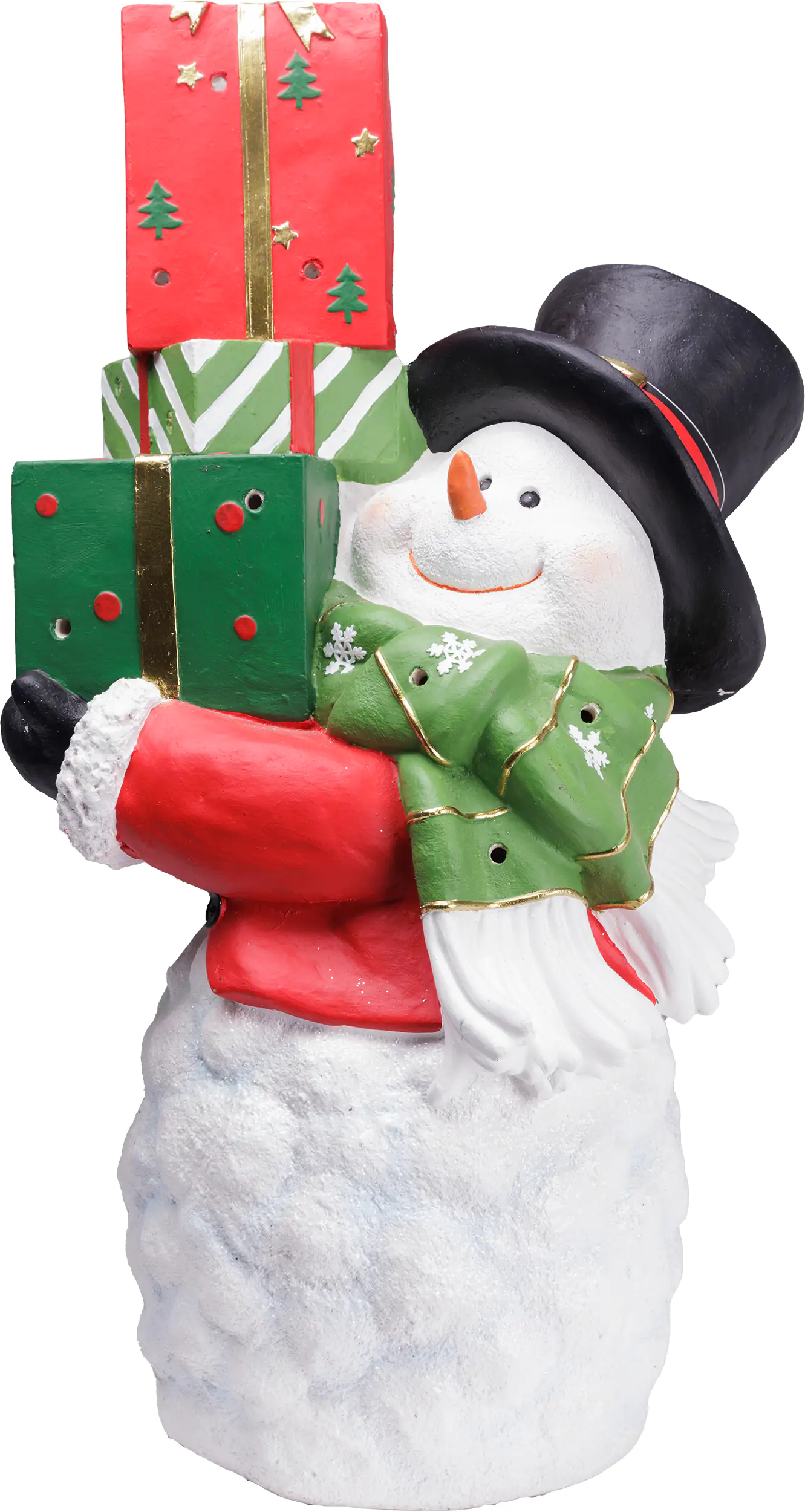 TrendLine Dekofigur Schneemann 76 x 43 cm weiß-rot