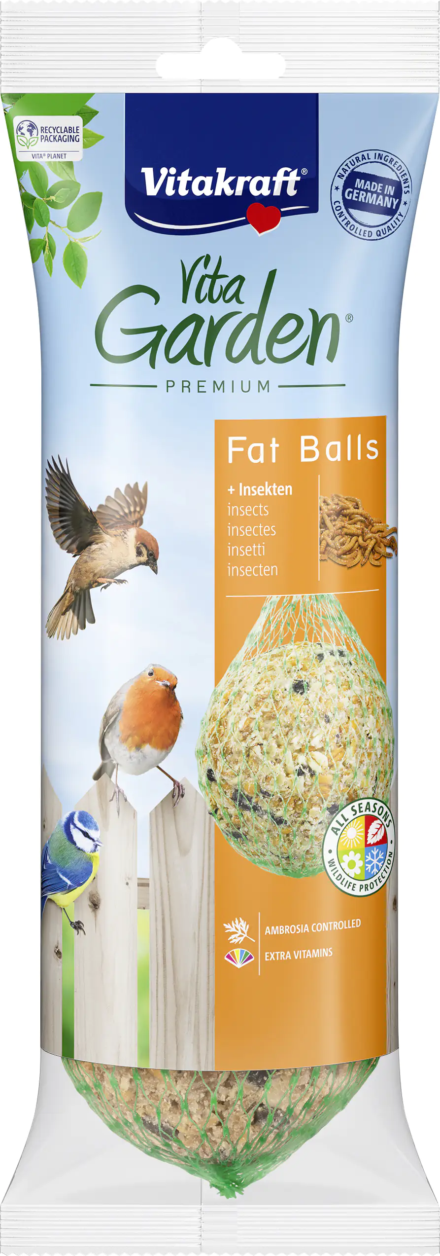 Vitakraft Vita Garden® Knödel Insekten 4 Stück / 360 g Vitakraft Vita Garden® Knödel Insekten 4 Stück / 360 g