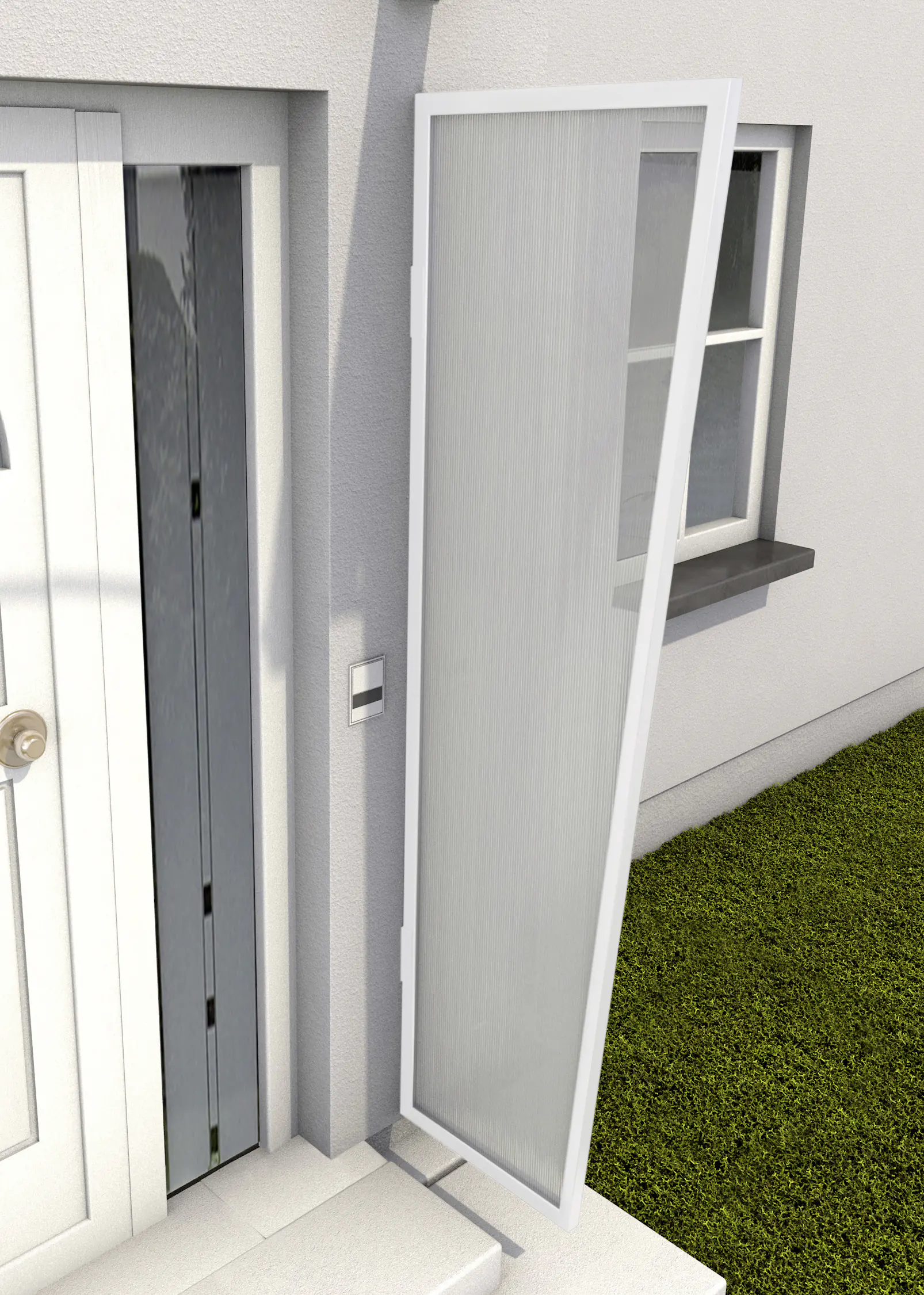 Gutta Seitenblende B1 Aluminium weiß, Polycarbonat klar