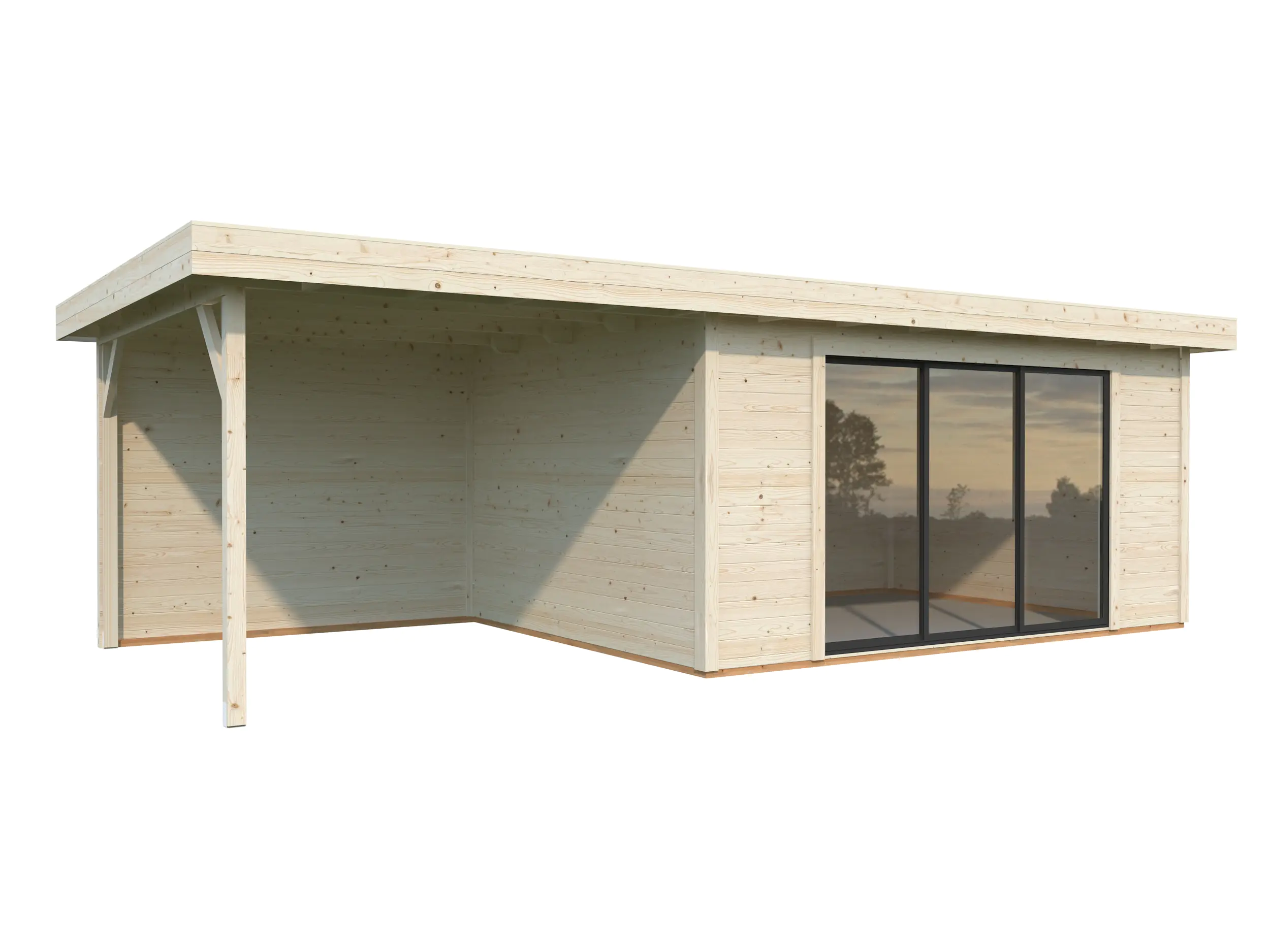 Palmako Gartenhaus Lydia 728 x 330 cm mit Schiebetüren naturbelassen Palmako Gartenhaus Lydia 728 x 330 cm mit Schiebetüren naturbelassen