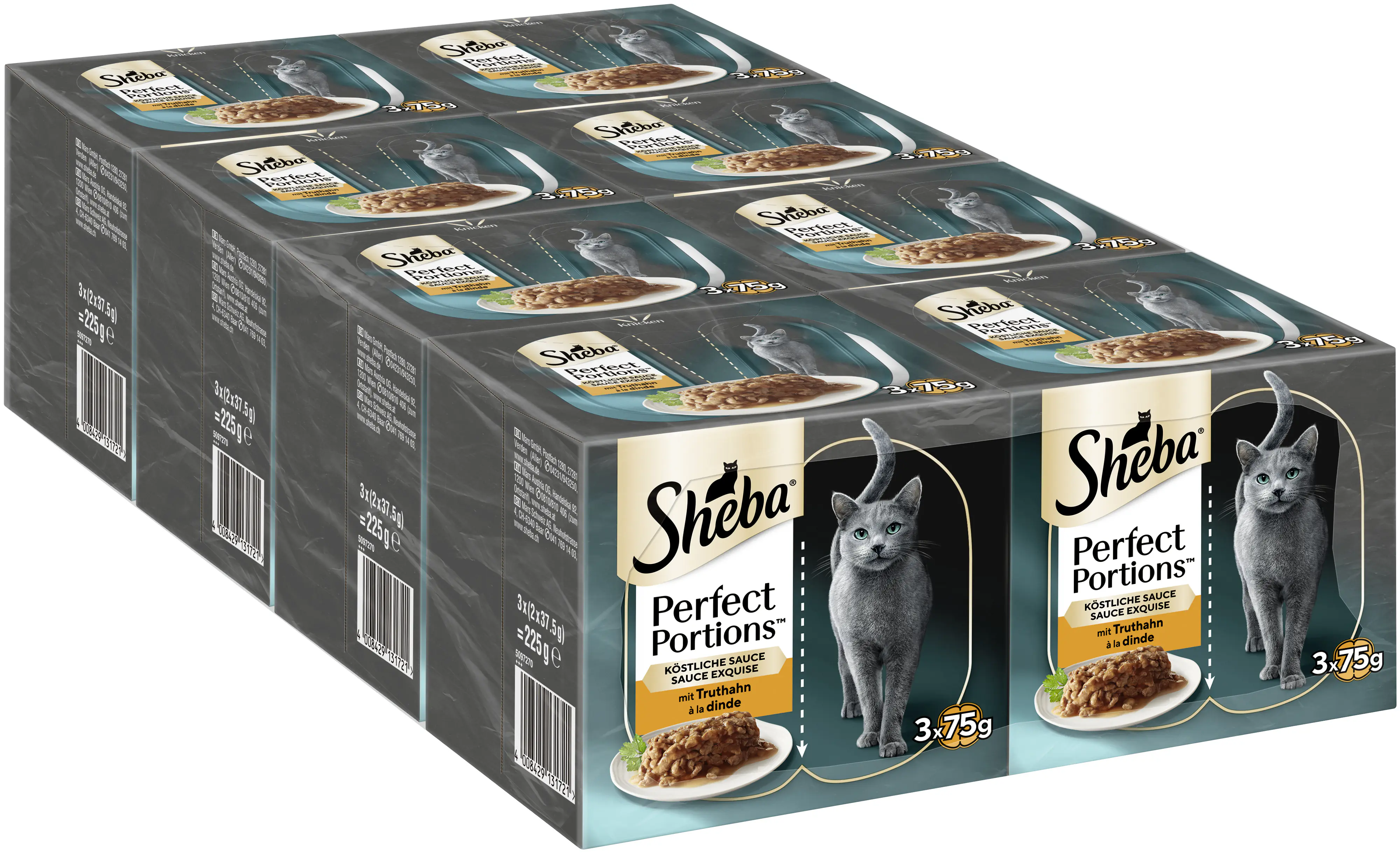 Sheba Perfect Portions Katzennassfutter Adult 6 x 37,5 g Truthahn