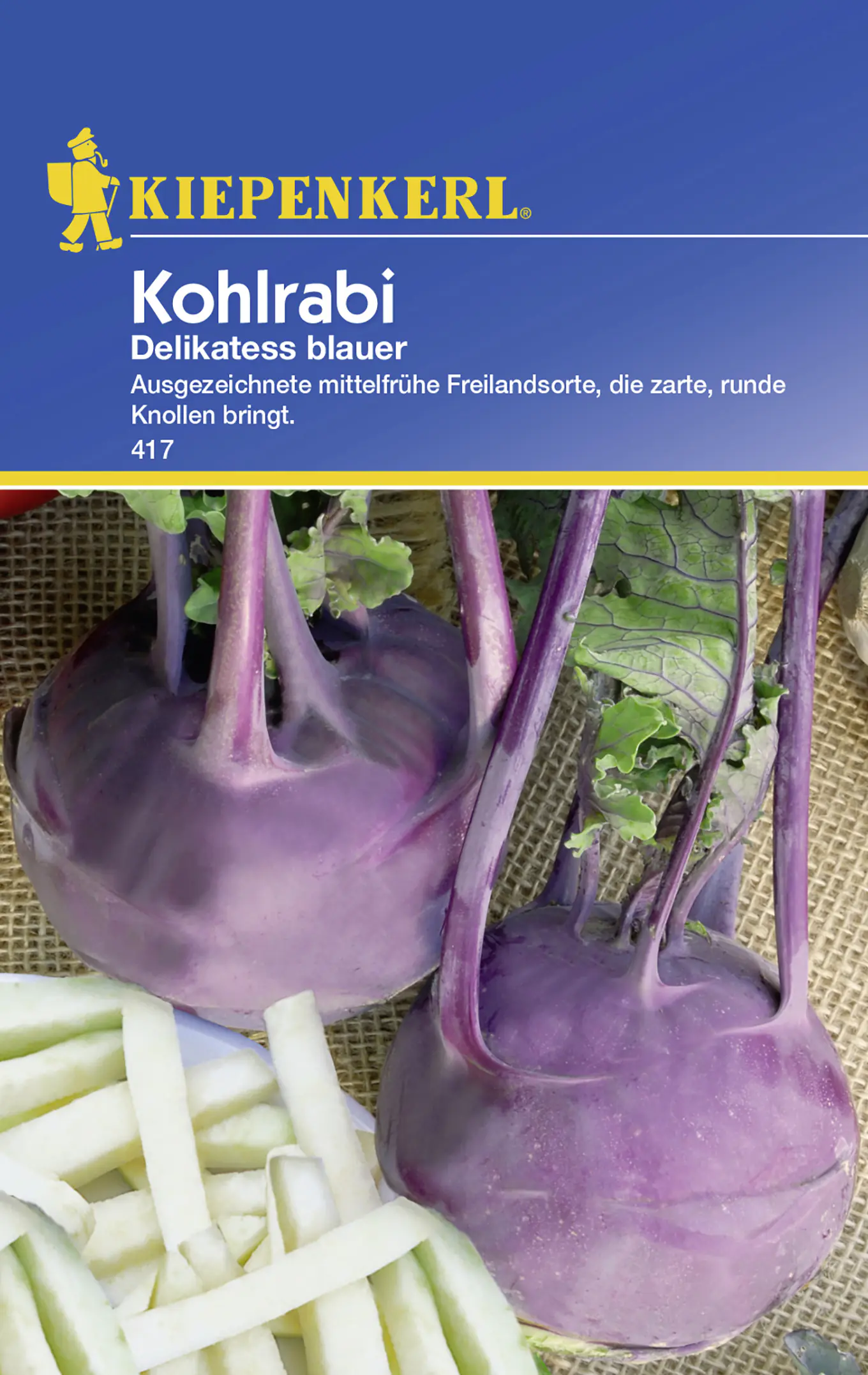 Kiepenkerl Kohlrabi Delikatess blauer Brassica oleracea var. gongylodes, Inhalt: ca. 100 Pflanzen