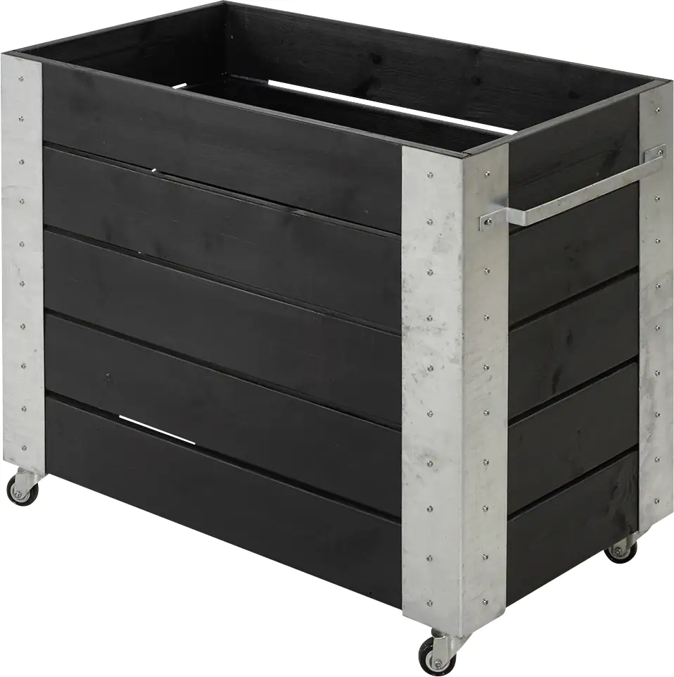 Plus Blumenkasten Cubic 87 x 50 x 70 cm schwarz mit Räder Plus Blumenkasten Cubic 87 x 50 x 70 cm schwarz mit Räder