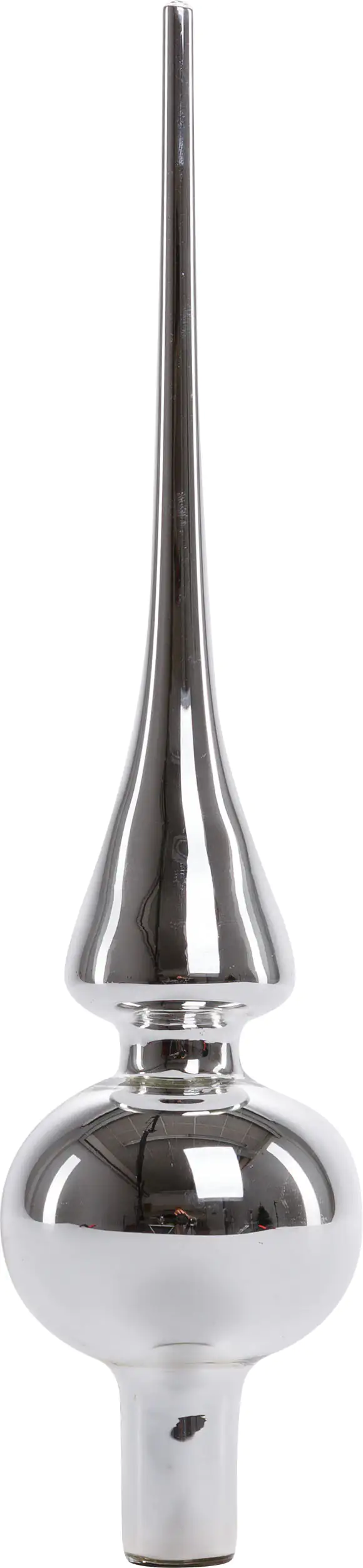 2076601538271_02 TrendLine Christbaumspitze aus Glas 26 cm silber