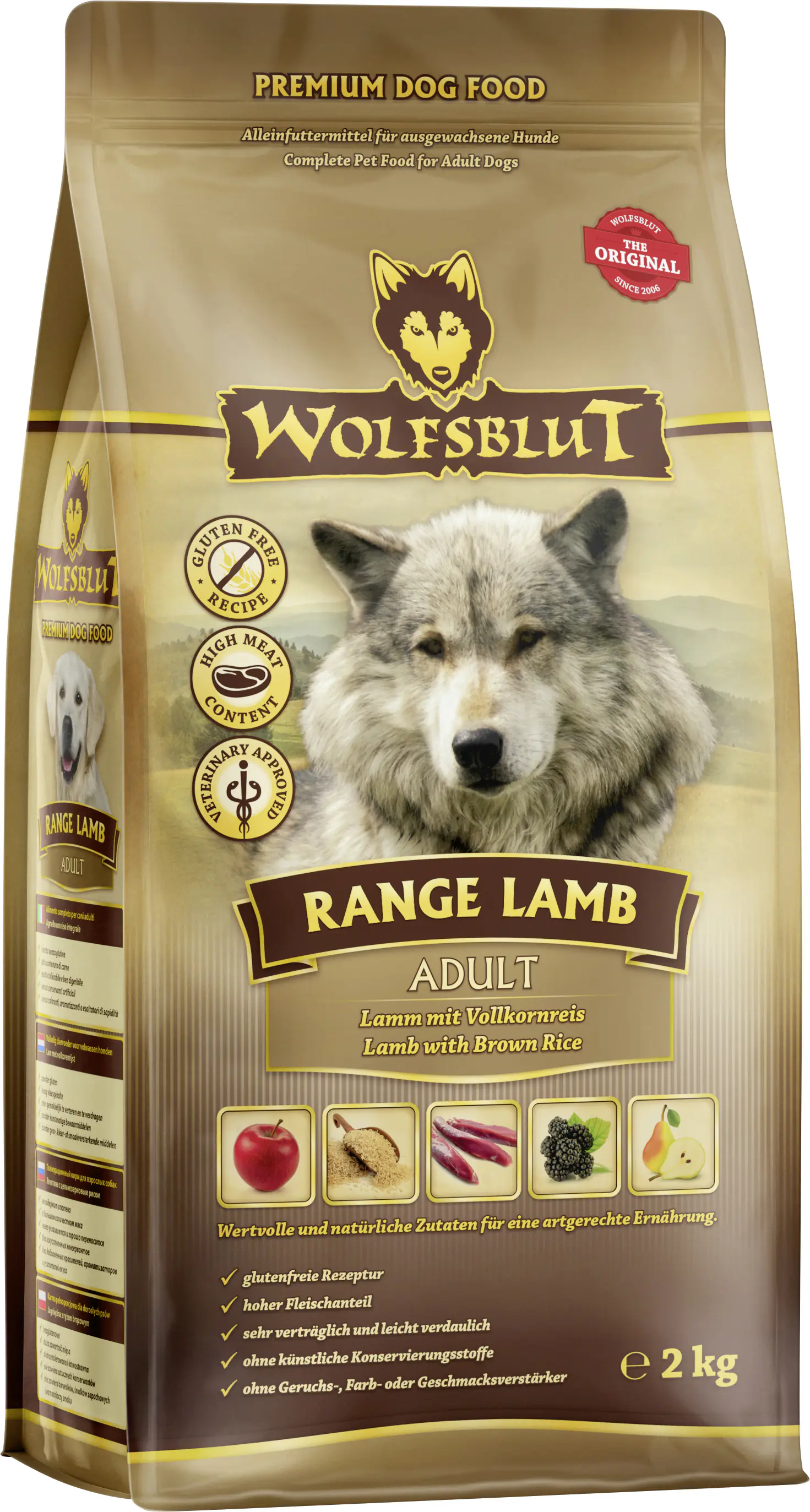 Wolfsblut Hundetrockenfutter Range Lamb Adult getreidefrei 2 kg Lamm & Reis