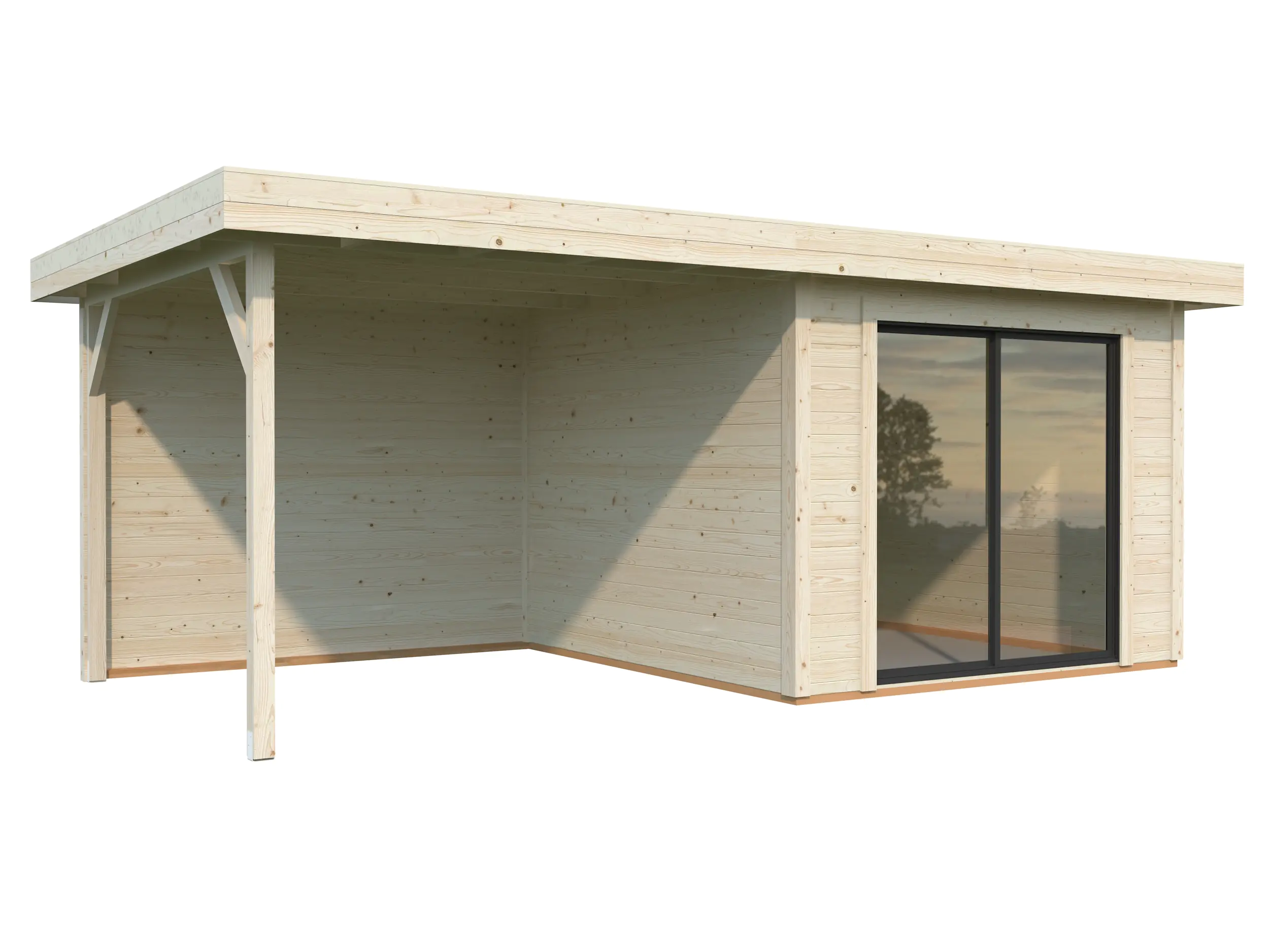 Palmako Gartenhaus Lydia 285 x 563 cm mit Schiebetüren naturbelassen Palmako Gartenhaus Lydia 285 x 563 cm mit Schiebetüren naturbelassen