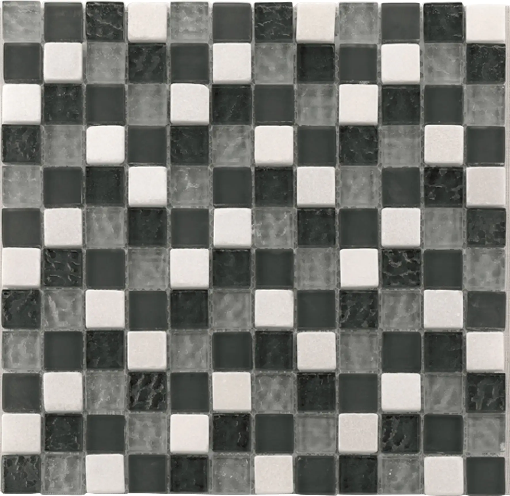 Mosaikfliese Rustica Maxi 30 x 30 cm schwarz-weiß Steinmaß: ca. 2,3 x 2,3 cm