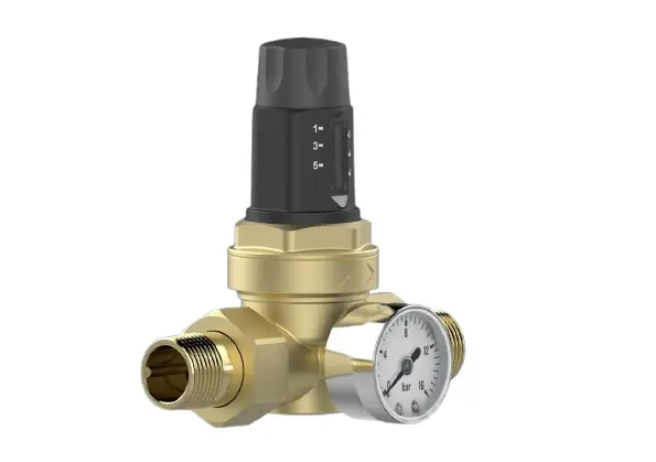 Aqmos Druckminderer für Hauswasserinstallation mit Manometer voreinstellbar 19,05 mm (3/4")