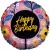 Folienballon Happy Birthday pink-schwarz 19 x 13,5 cm