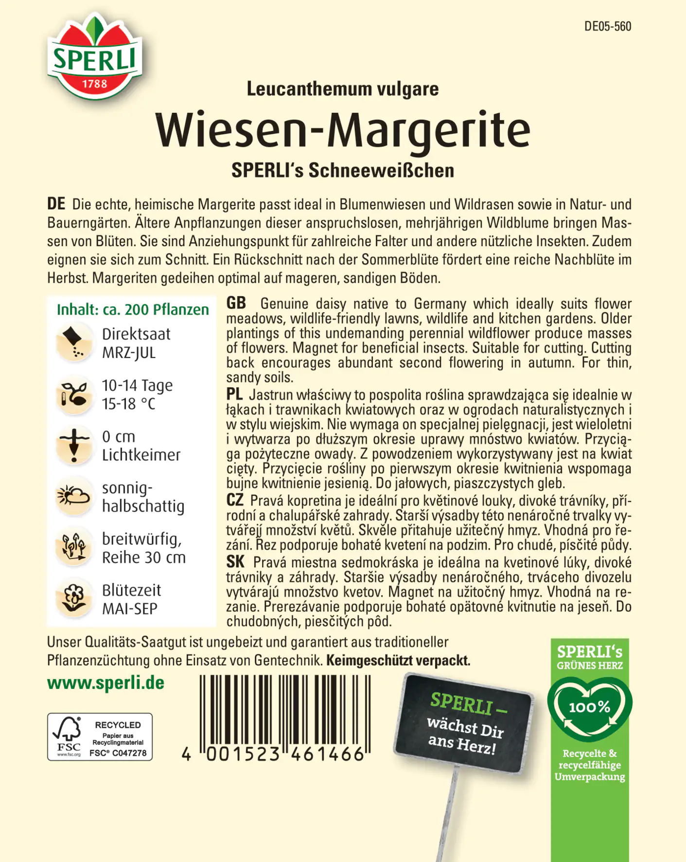 Sperli Wiesen-Margerite SPERLI's Schneeweißchen