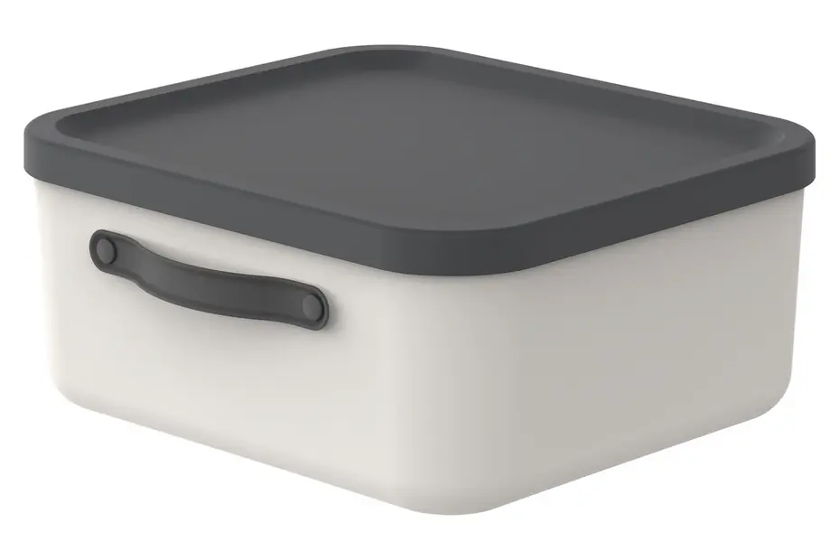 Rotho Aufbewahrungsbox Mythen mit Deckel 39,5 x 38 cm 20 L beige-schwarz