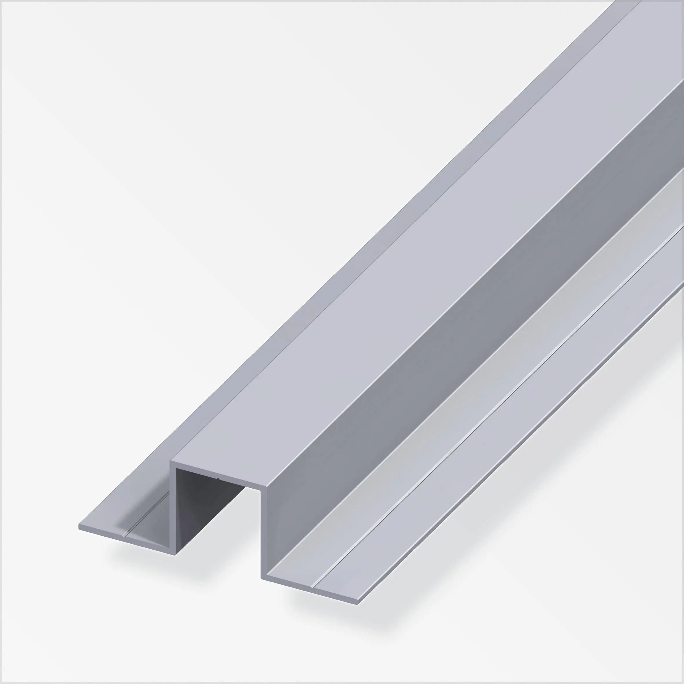 alfer Quadrat-U, 2 Schenkel 180º 1 m, 29.5 x 83.7 x 2.4 mm Alu roh blank