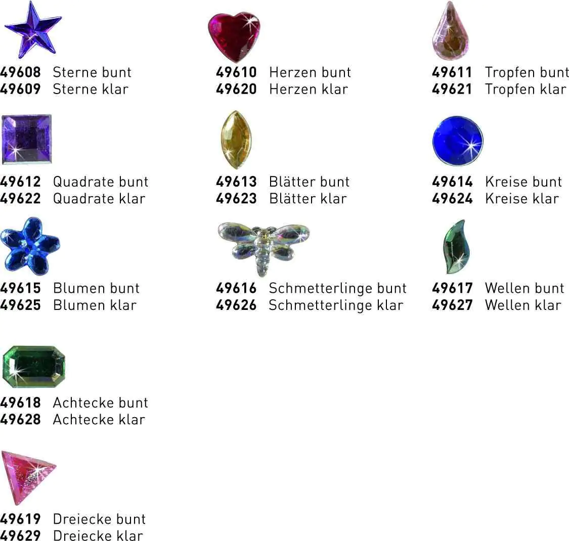 Kreul Schmucksteine Schmetterlinge bunt 150 Stück