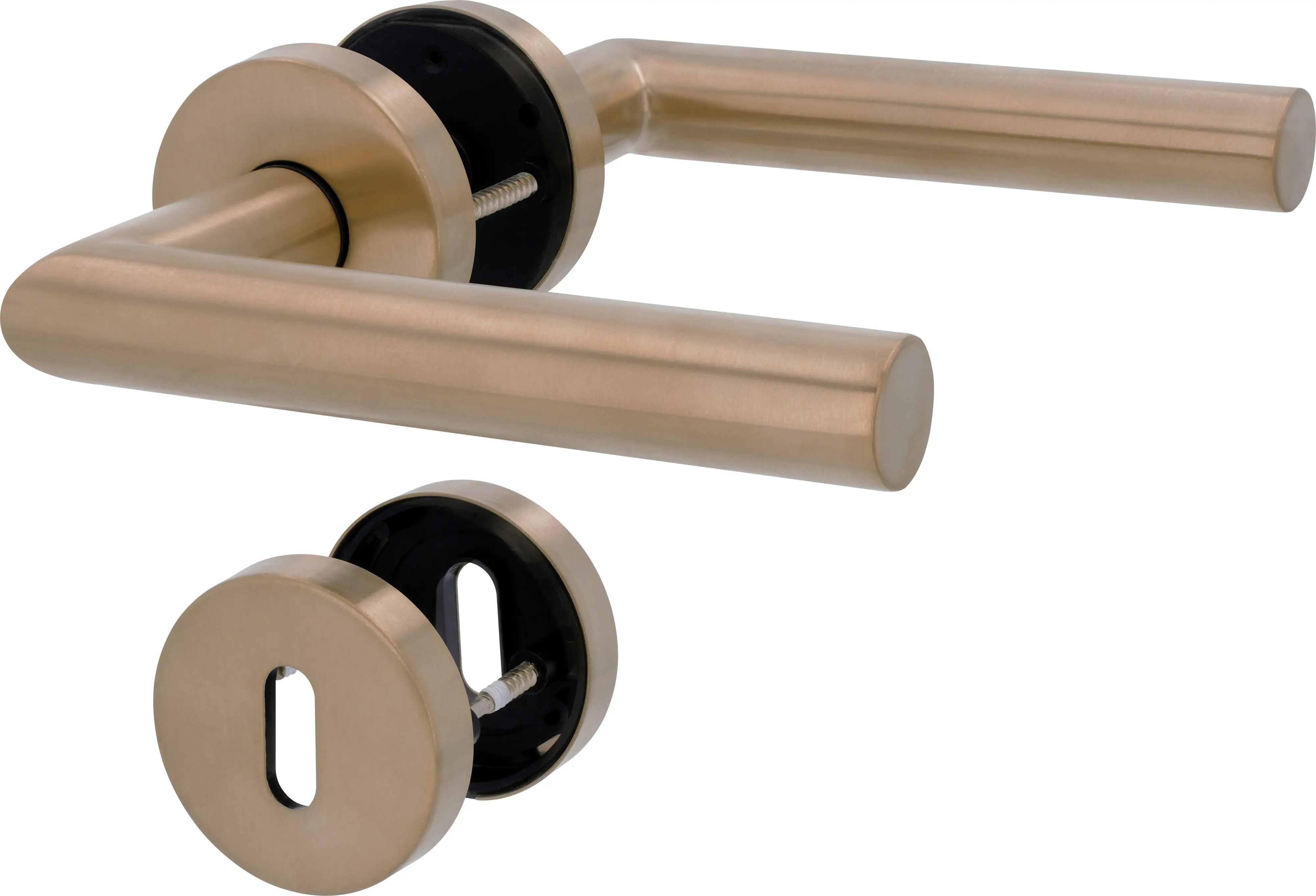 Alpertec Türgriff-Garnitur Rosette Fair I BB Edelstahl kupfer Ø 52 mm