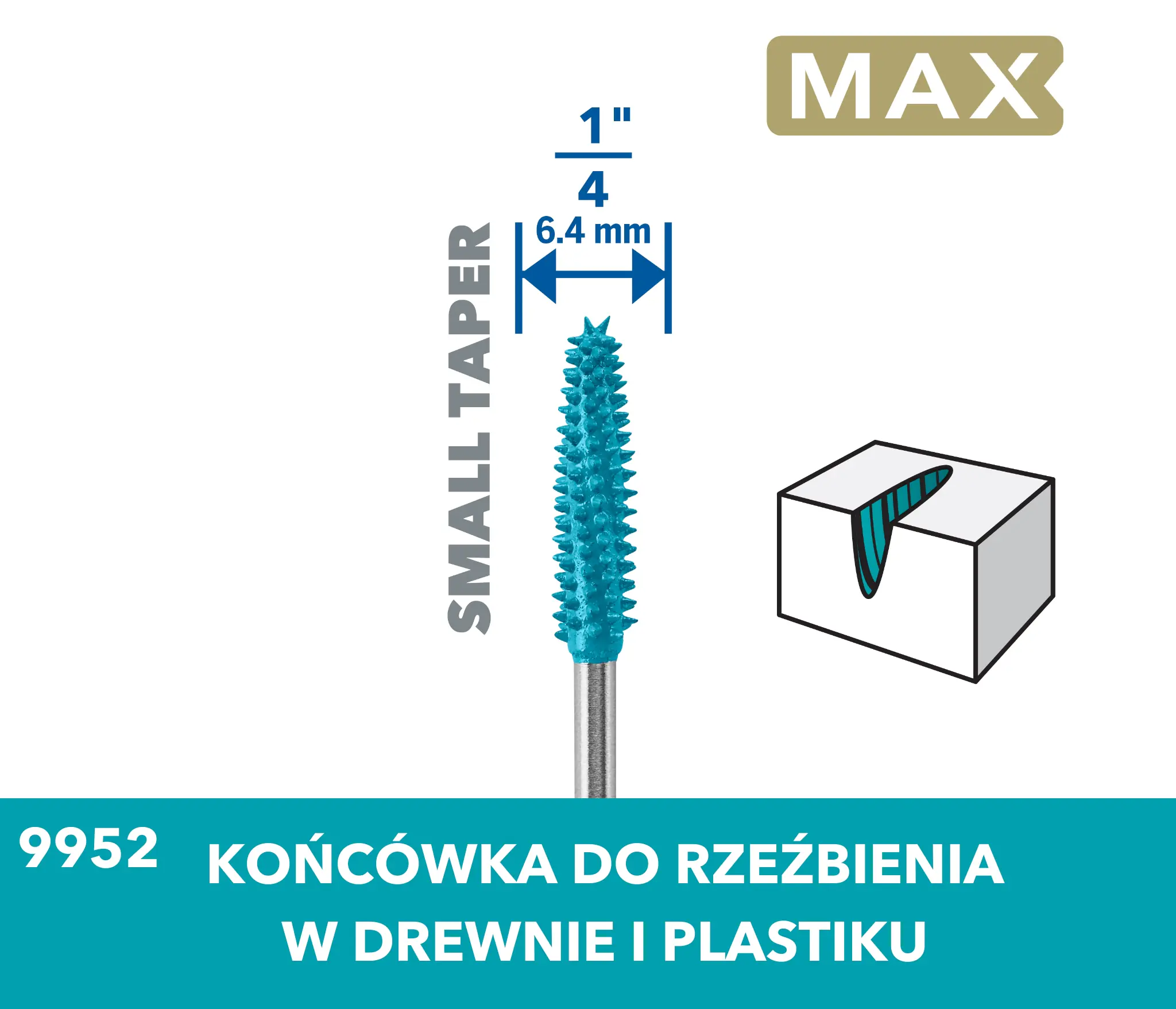 Dremel 9952 MAX Hochleistungs-Raspelfräser kegelförmig Dremel 9952 MAX Hochleistungs-Raspelfräser kegelförmig