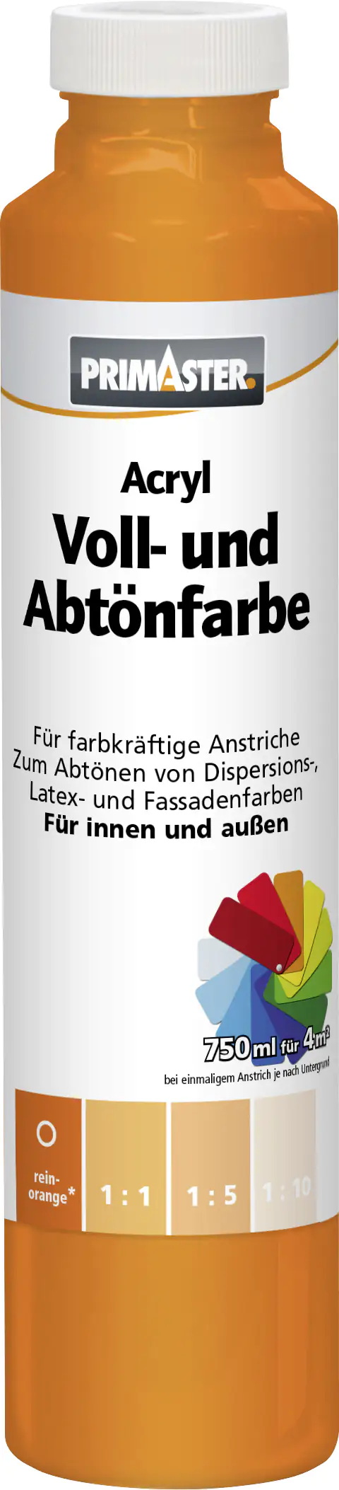 Primaster Voll- und Abtönfarbe 750 ml reinorange matt