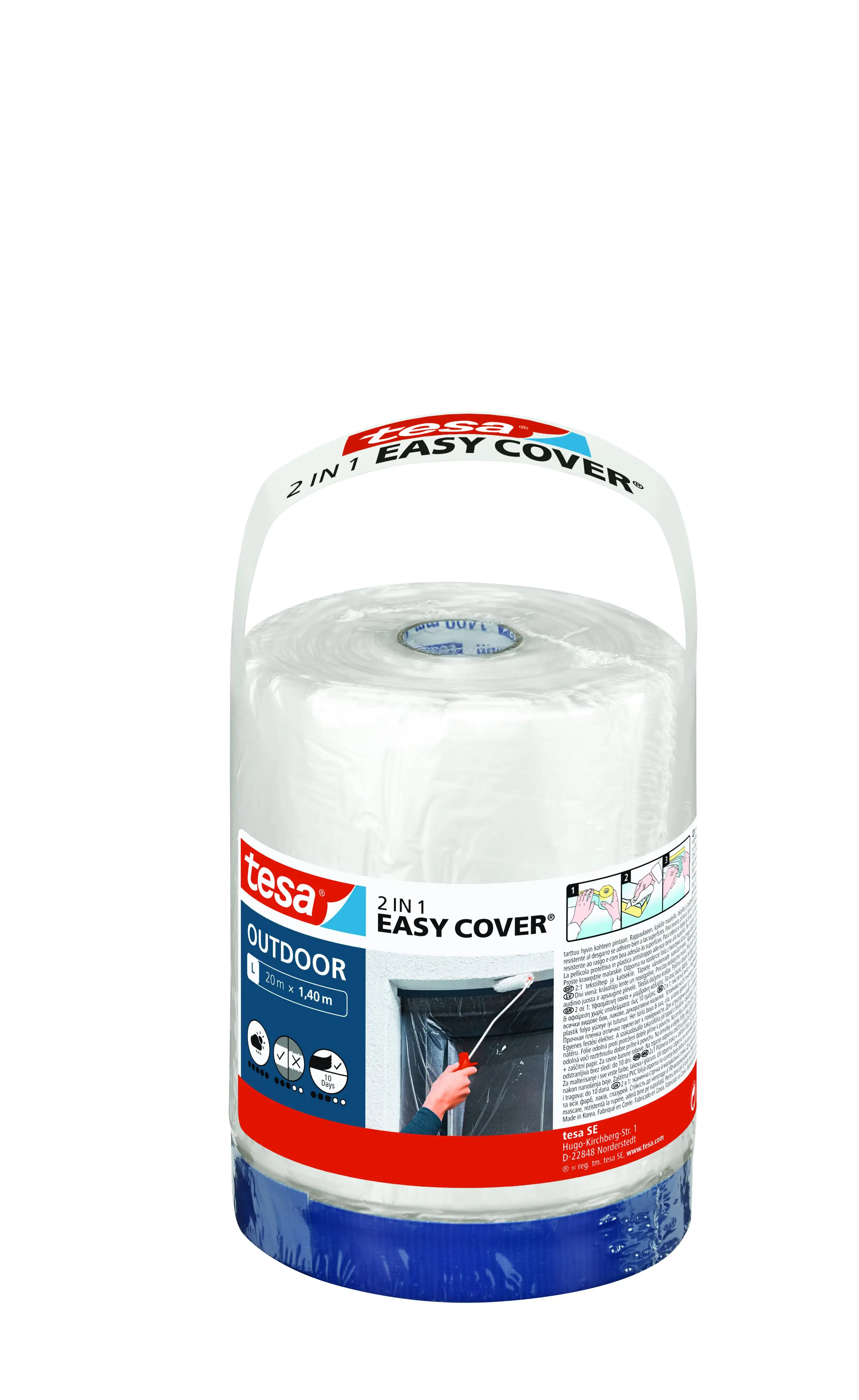 Tesa Easy Cover Economy Abdeckfolie Nachfüllpack 20 x 1,40 m